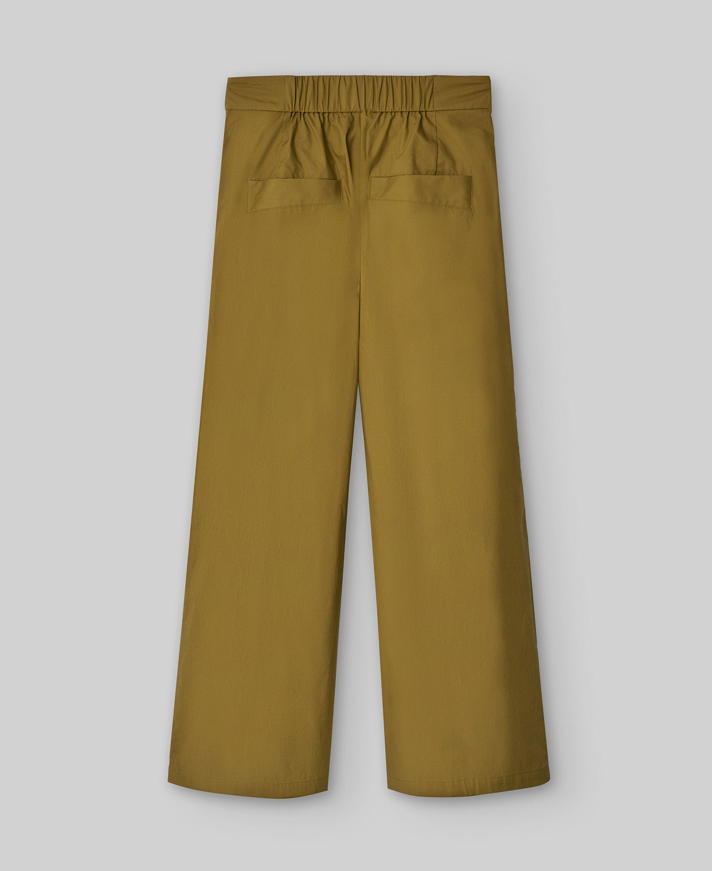 Cotton cross-front trousers woman in olive green