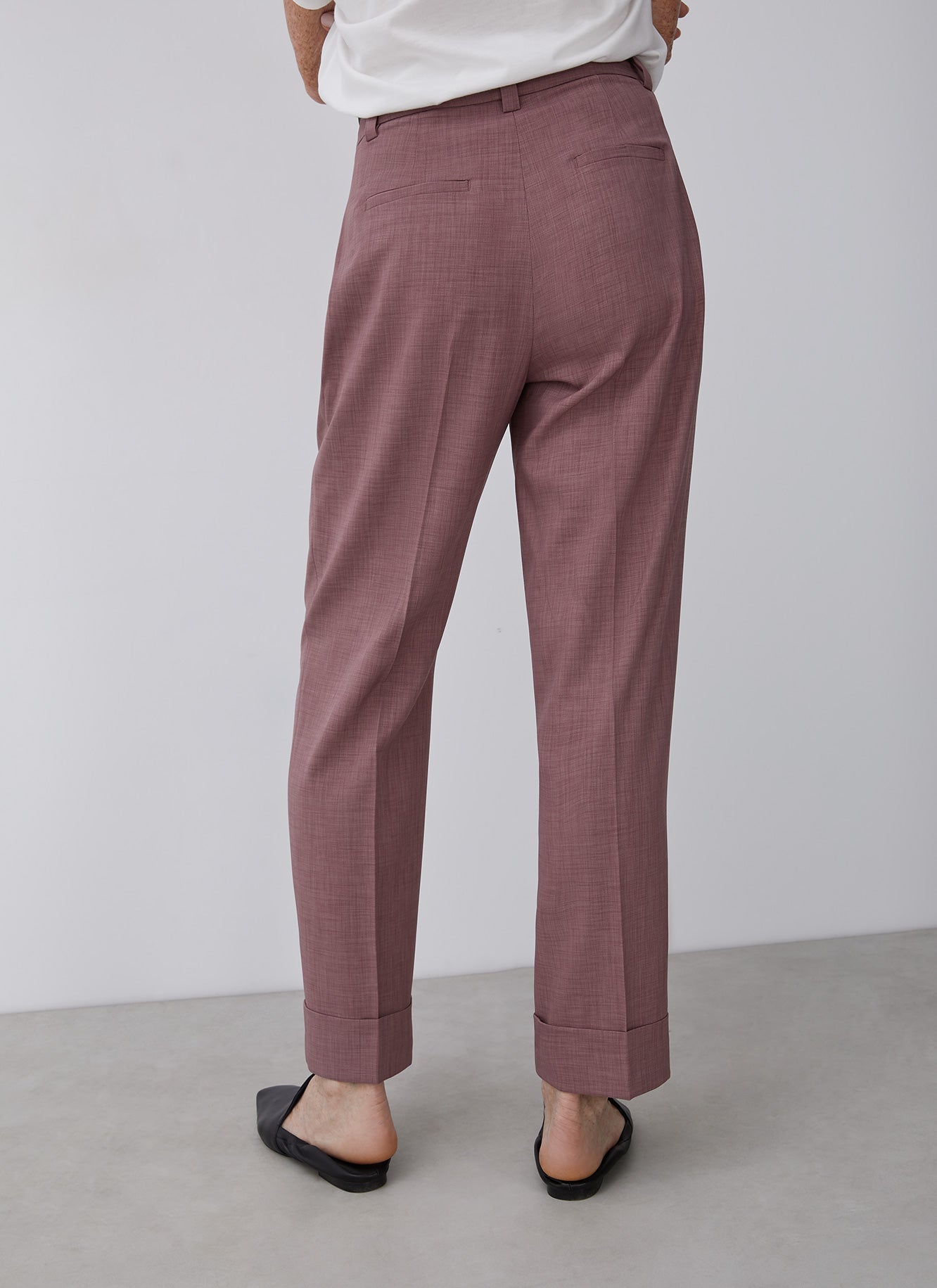 Pink Straight Trousers With Darts