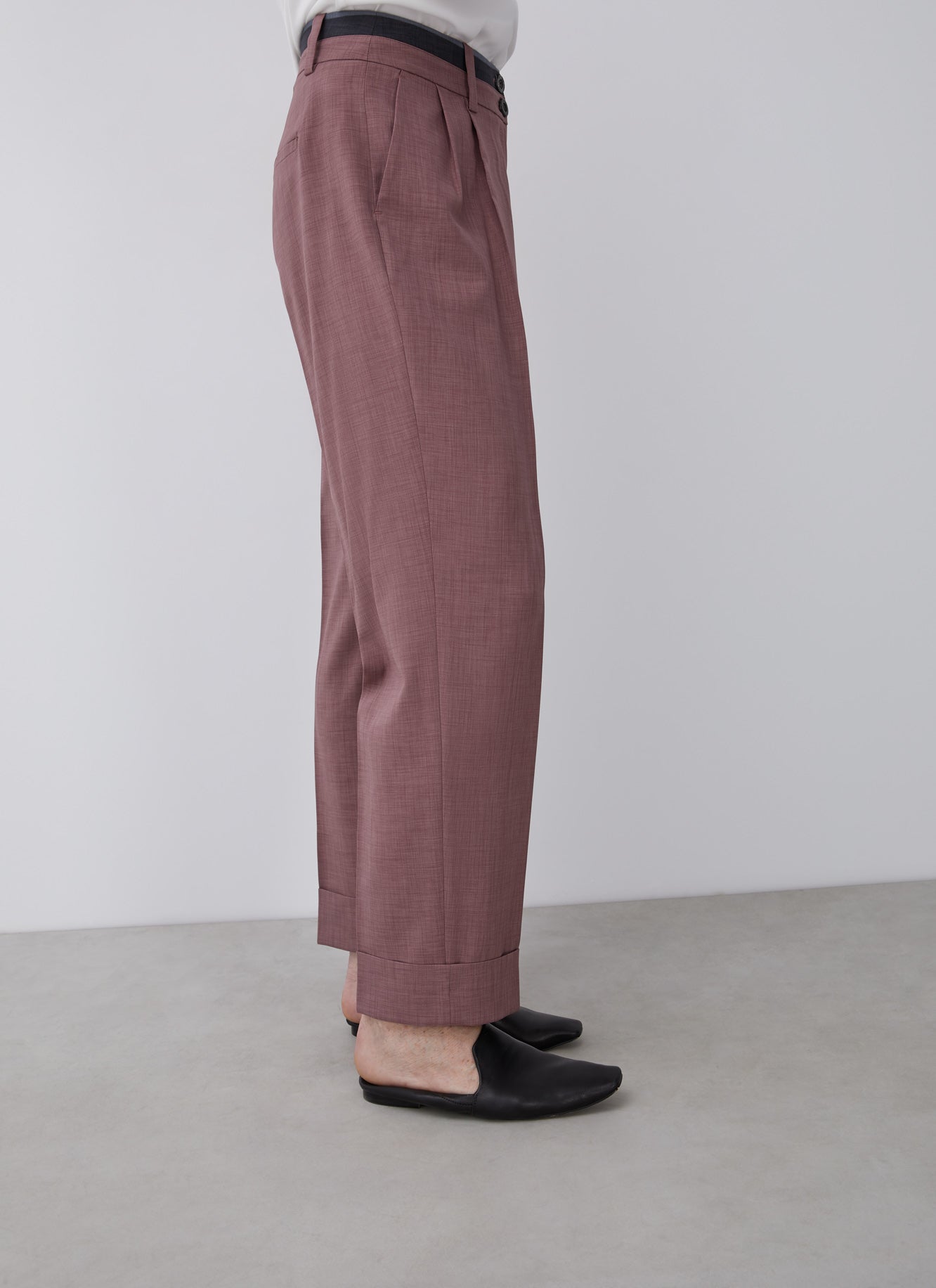 Pink Straight Trousers With Darts