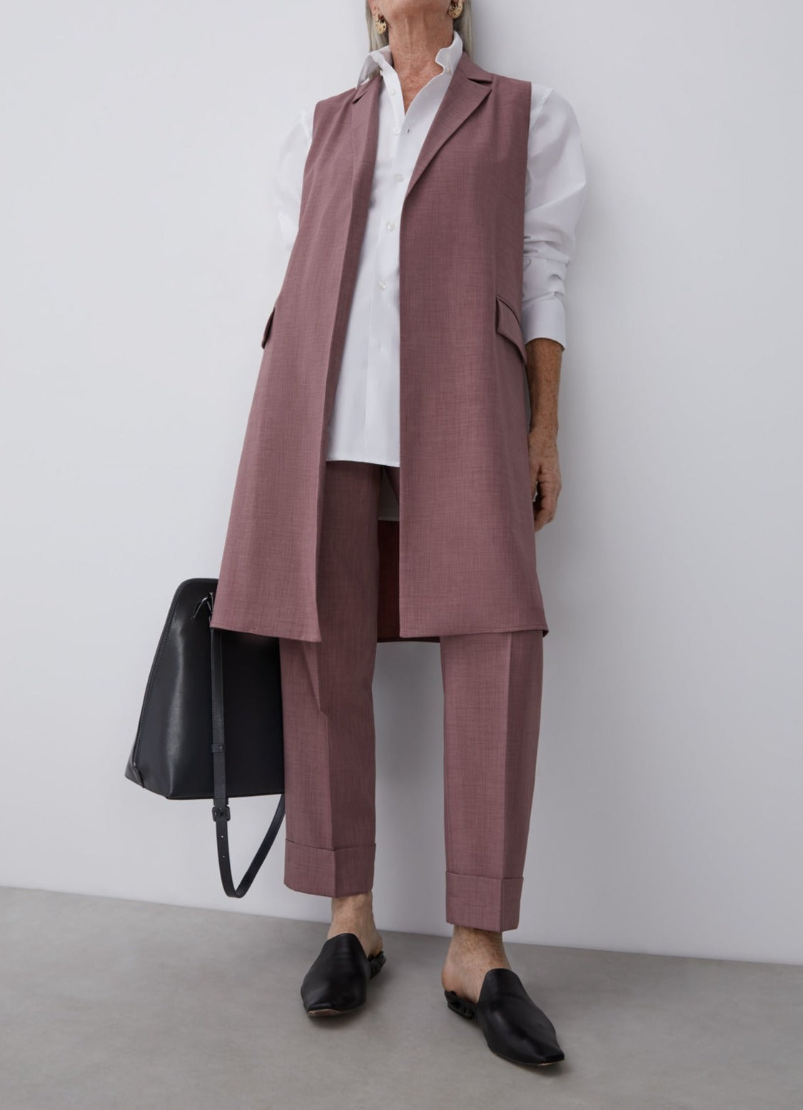 Pink Straight Trousers With Darts