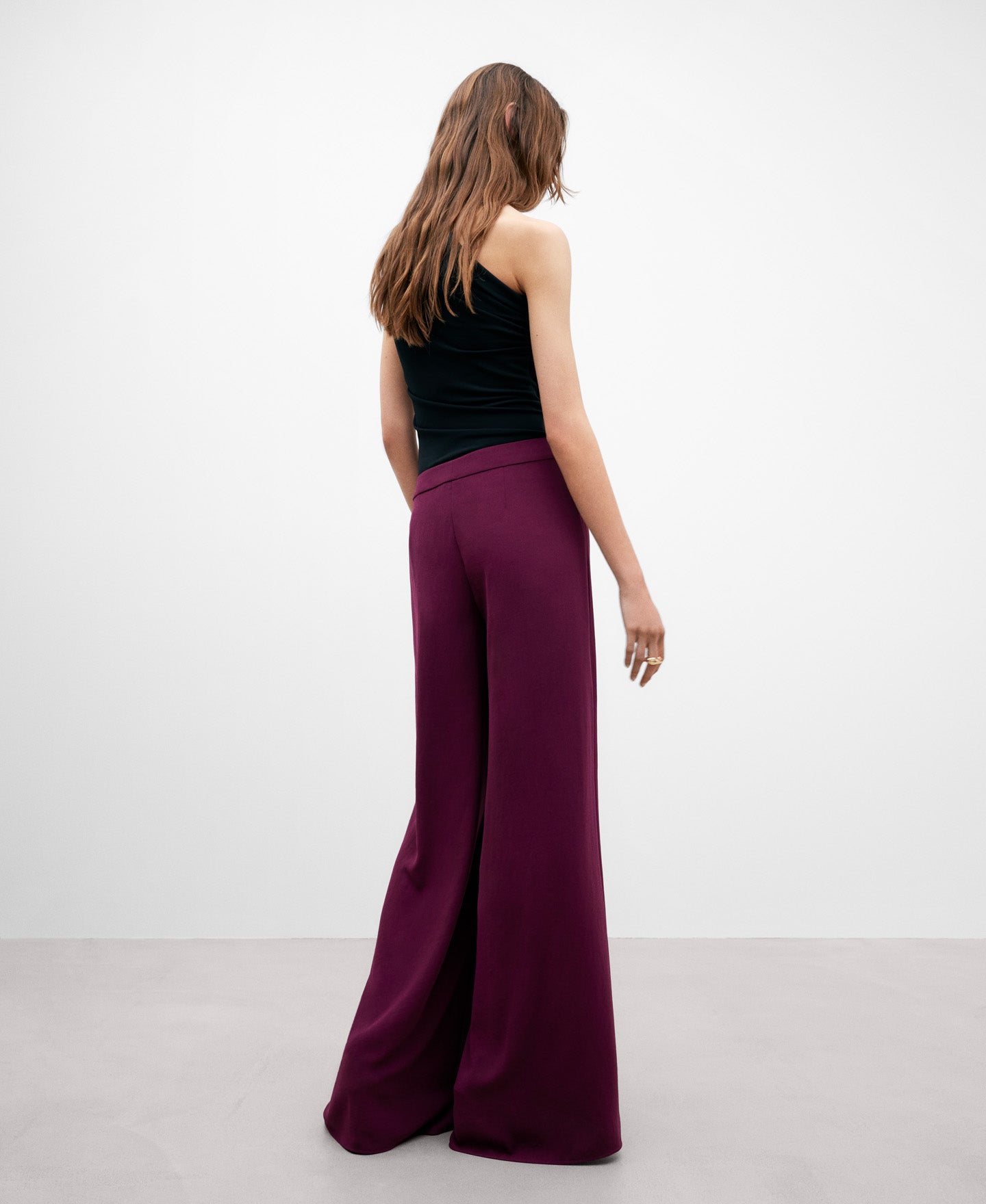 Burgundy Palazzo Trousers For Women