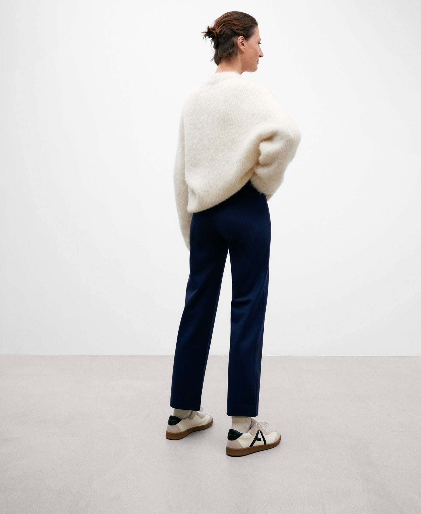 Blue Ankle-Length Women's Trousers