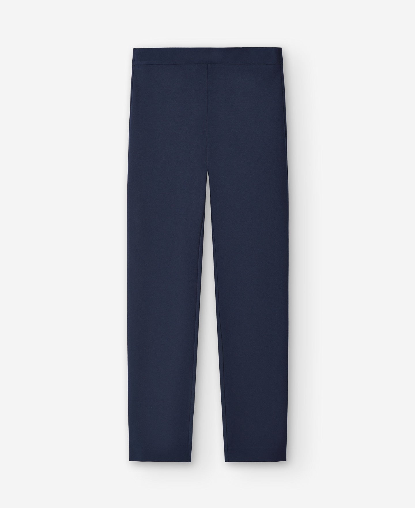 Blue Ankle-Length Women's Trousers