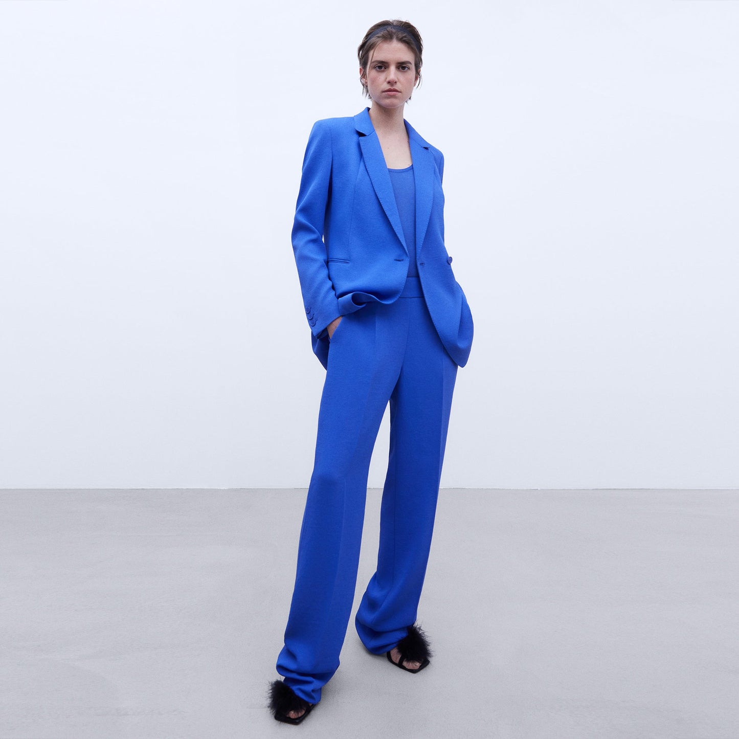Monochromatic Blue Dart Trousers