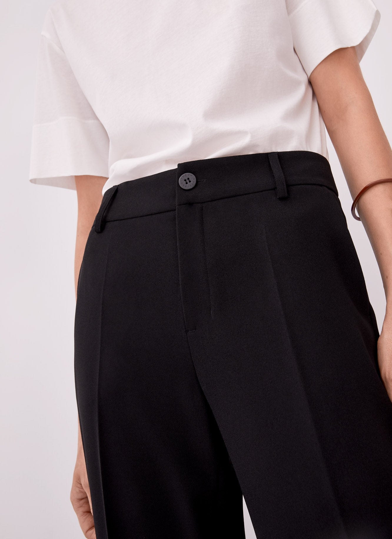 Black Straight Ankle Trousers