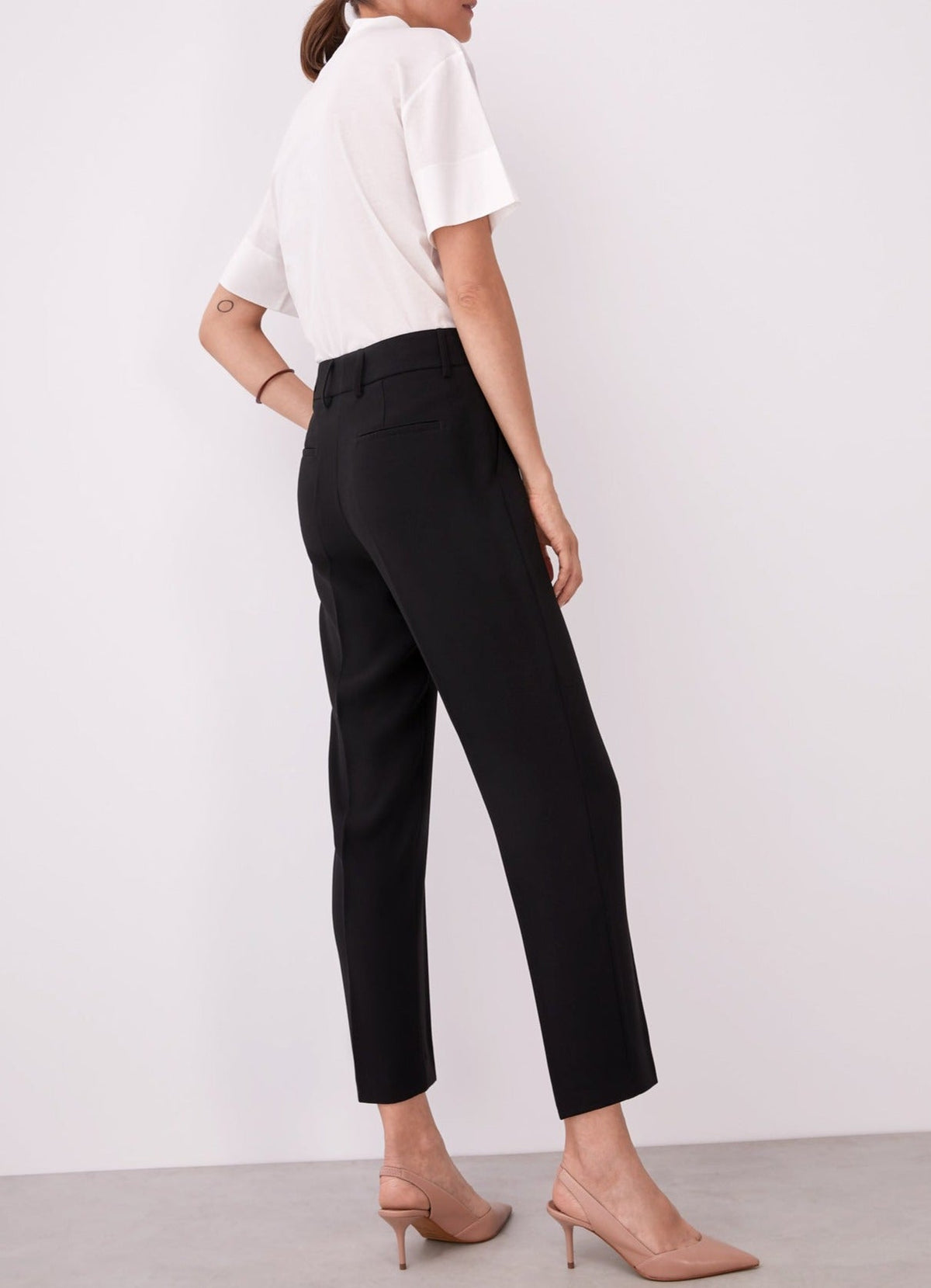 Black Straight Ankle Trousers