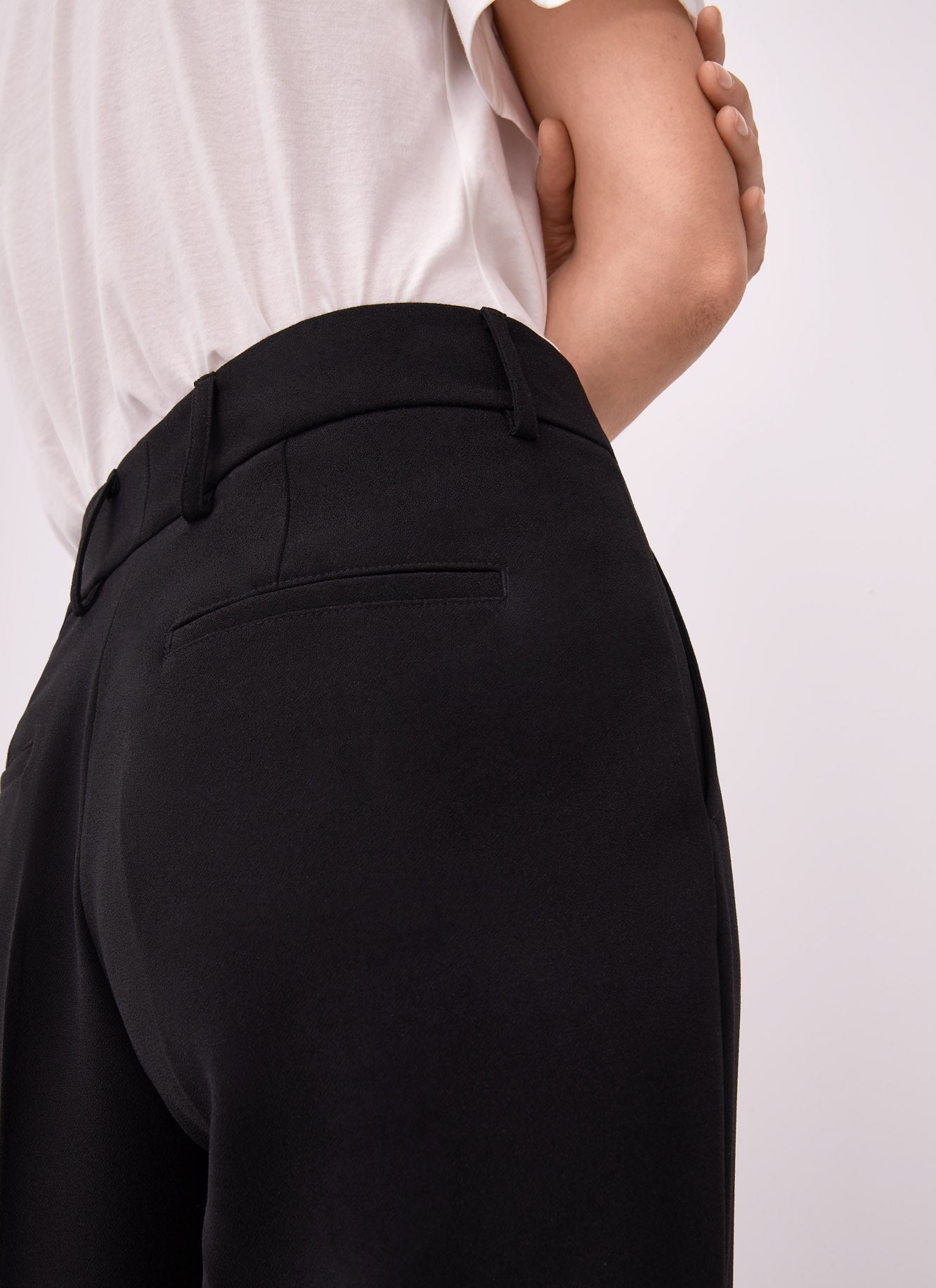 Black Straight Ankle Trousers