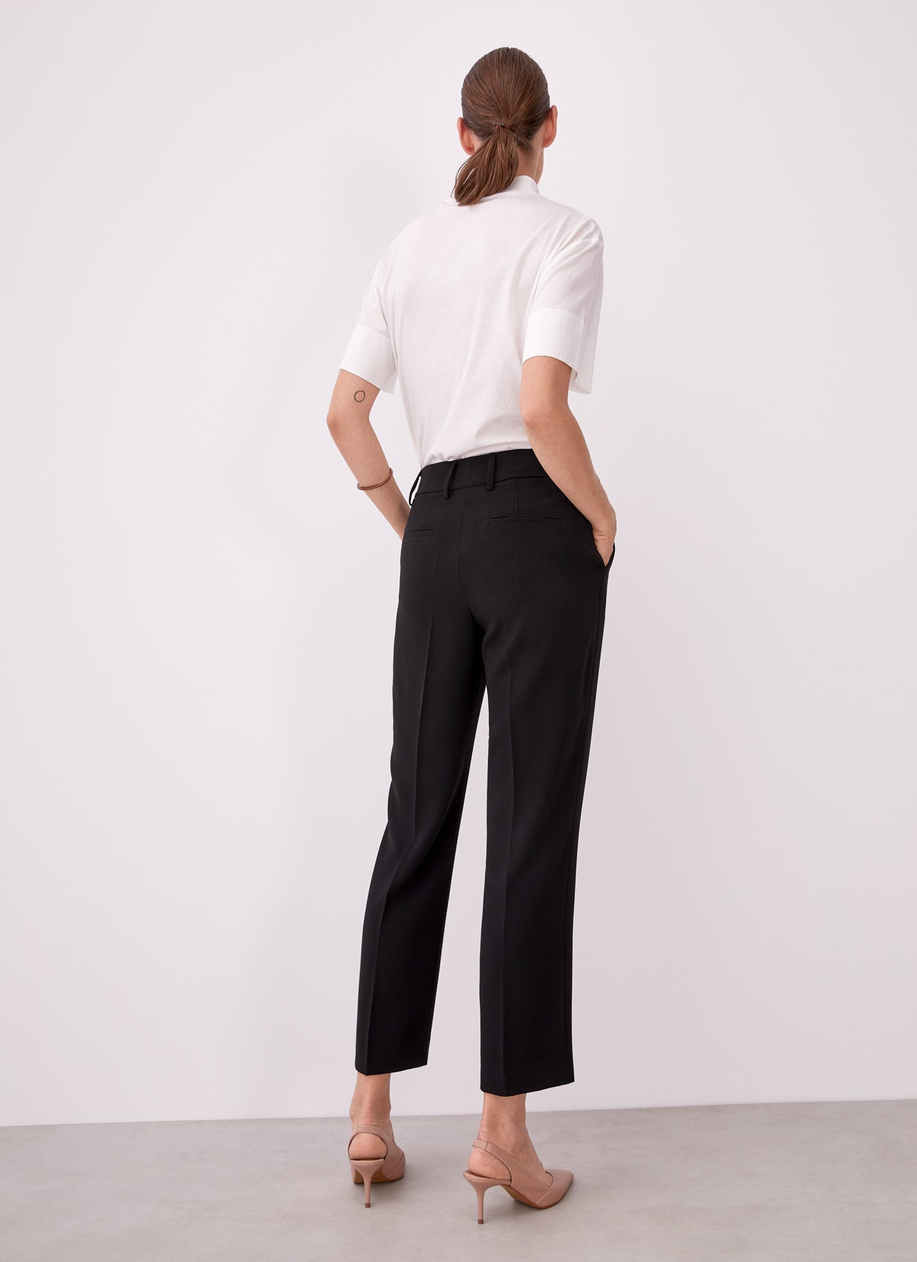Black Straight Ankle Trousers