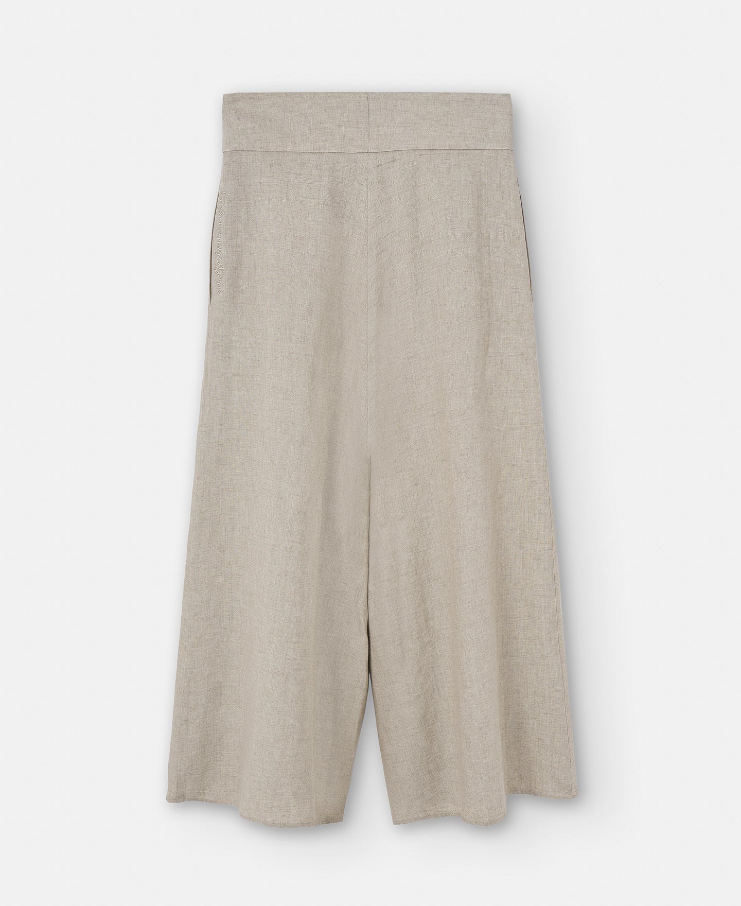 Rope Brown Cropped Trousers In European Linen