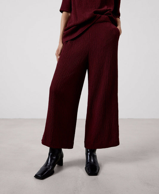 Maroon Long And Loose Trousers