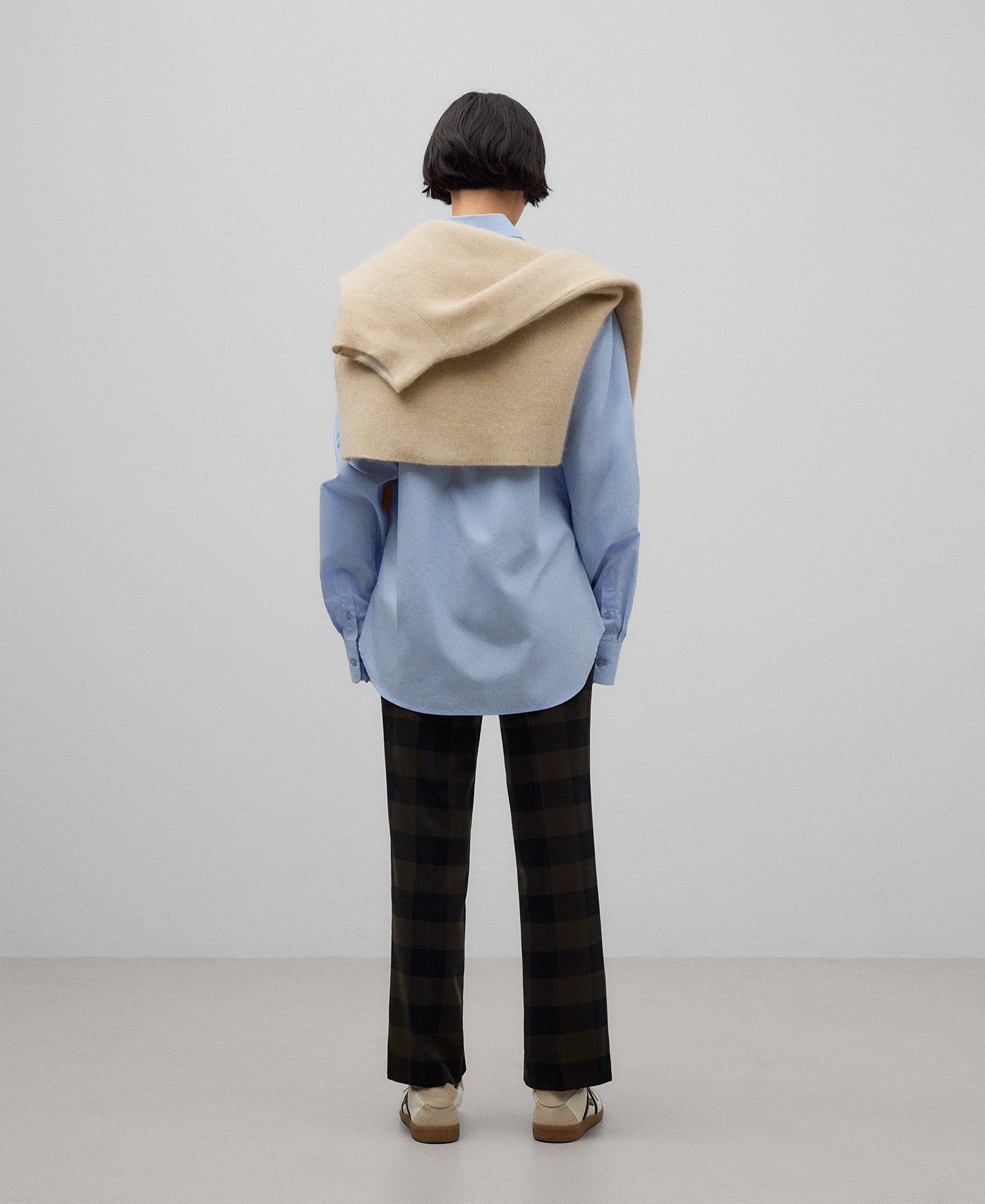 Checkered trousers woman in brown check