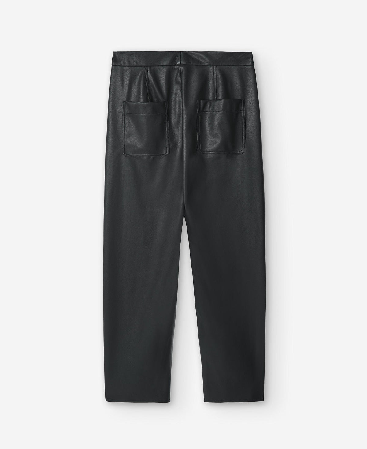 Leather Texture Straight Trousers Women