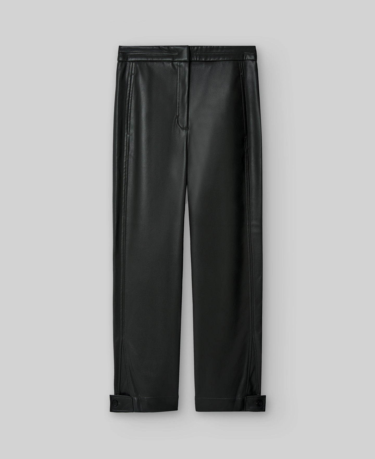 Non-Leather banana trousers woman in anthracite grey