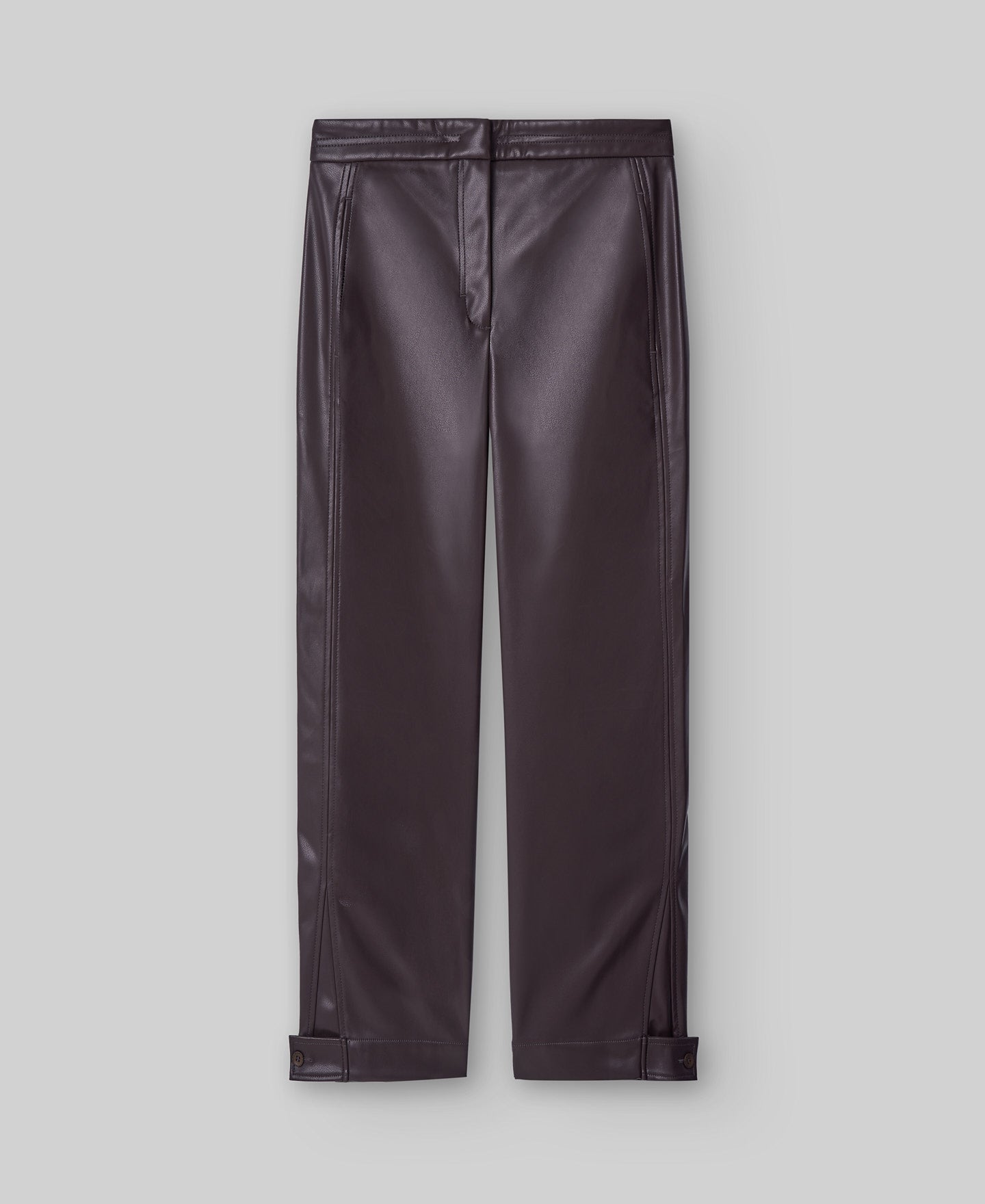 Non-Leather banana trousers woman in chocolate