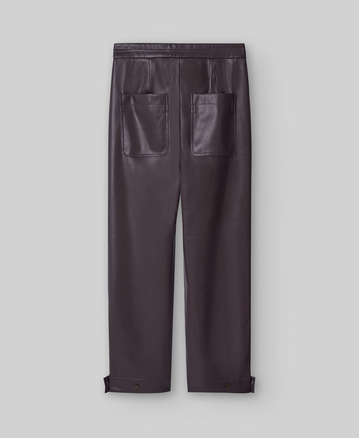 Non-Leather banana trousers woman in chocolate