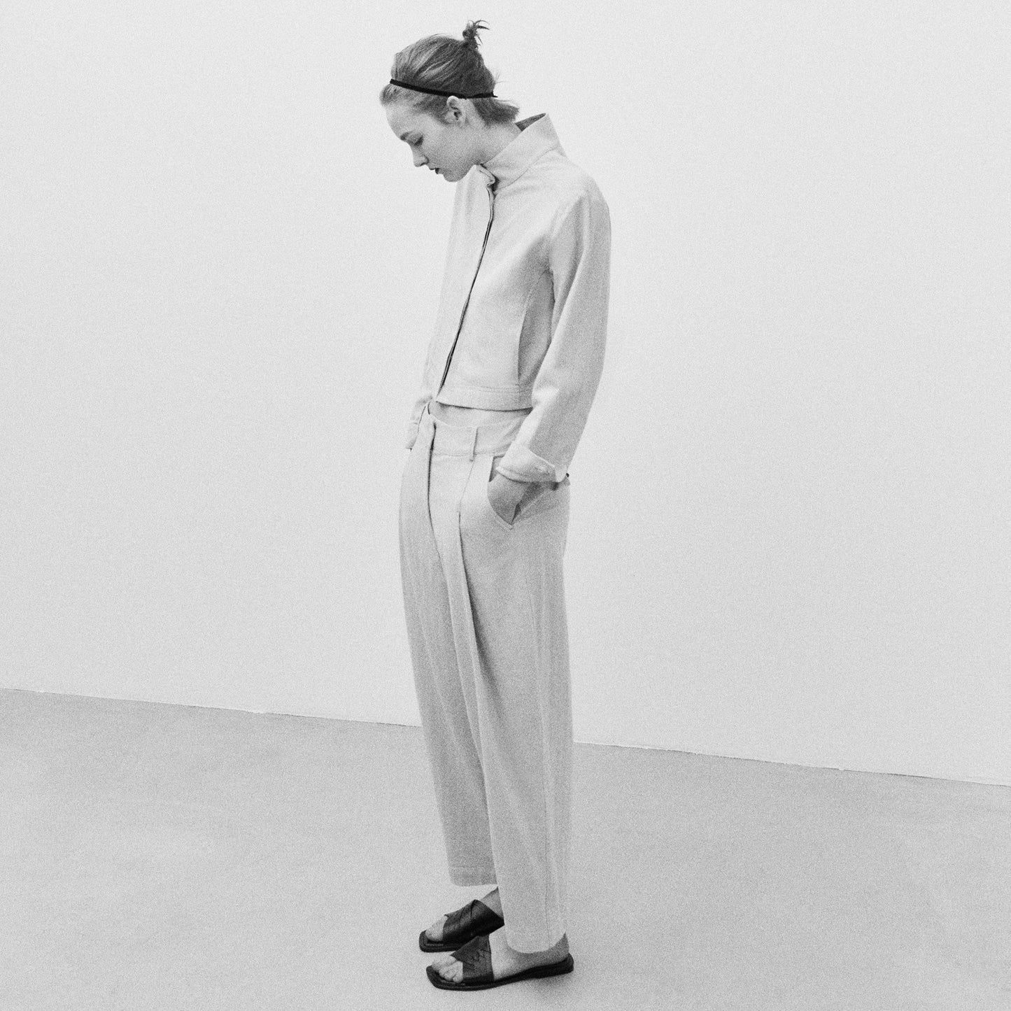 Linen & Cotton Banana Trousers - Light Yellow
