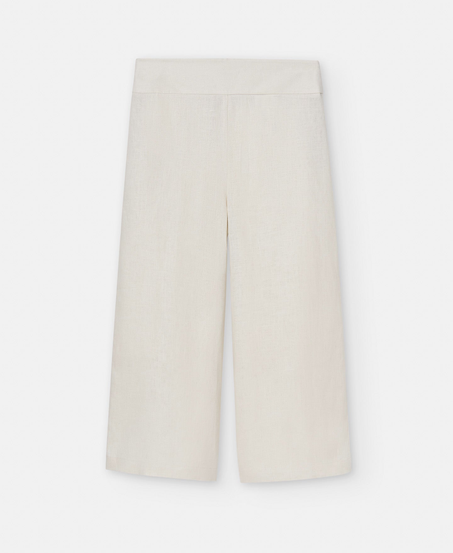Light Cream Responsible Linen Culotte Trousers