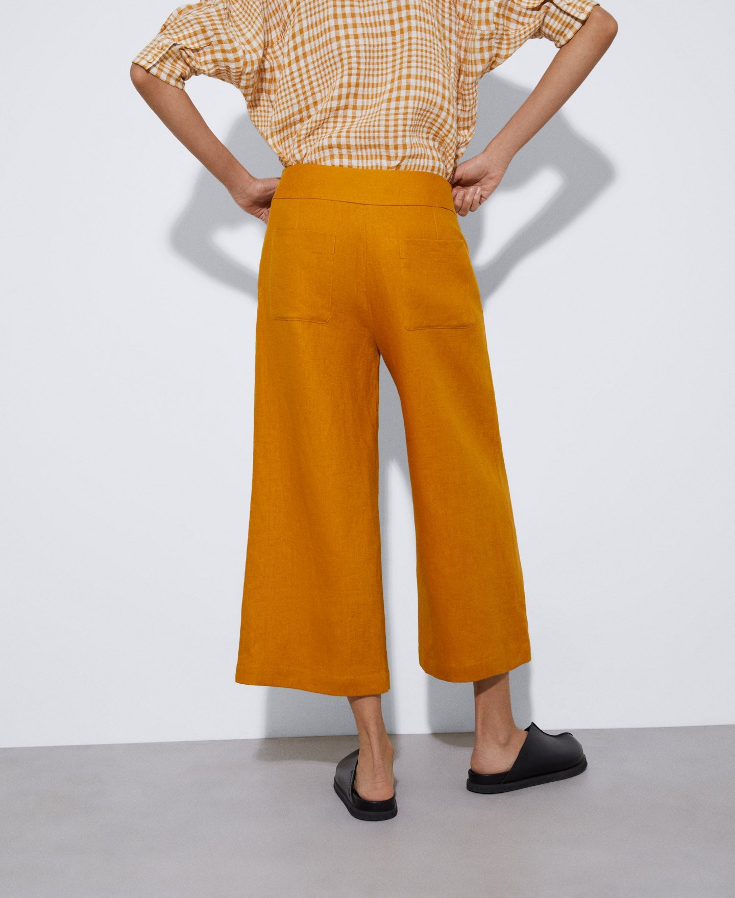 Mustard Responsible Linen Culotte Trousers
