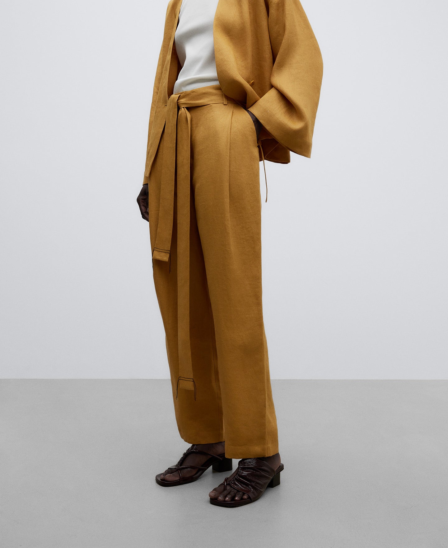Yellow Turmeric Yellow Linen Trousers