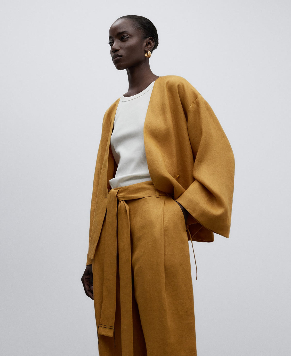 Yellow Turmeric Yellow Linen Trousers