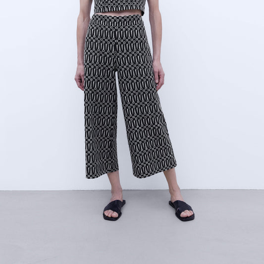 Embroidered Linen Cotton Trousers