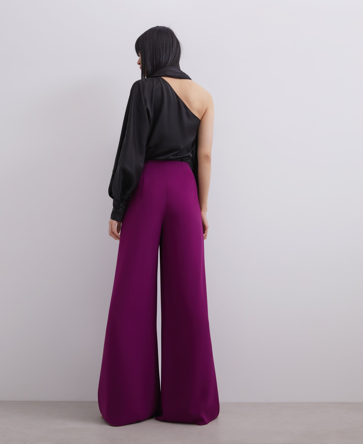Red Bougainvillea Palazzo Trousers With Front Pleat