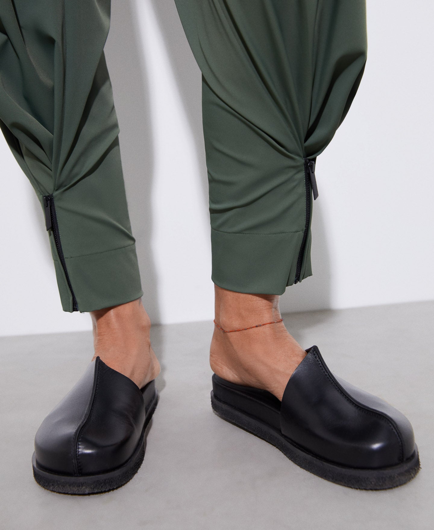 Dark Green Recycled Nylon Sport Trousers