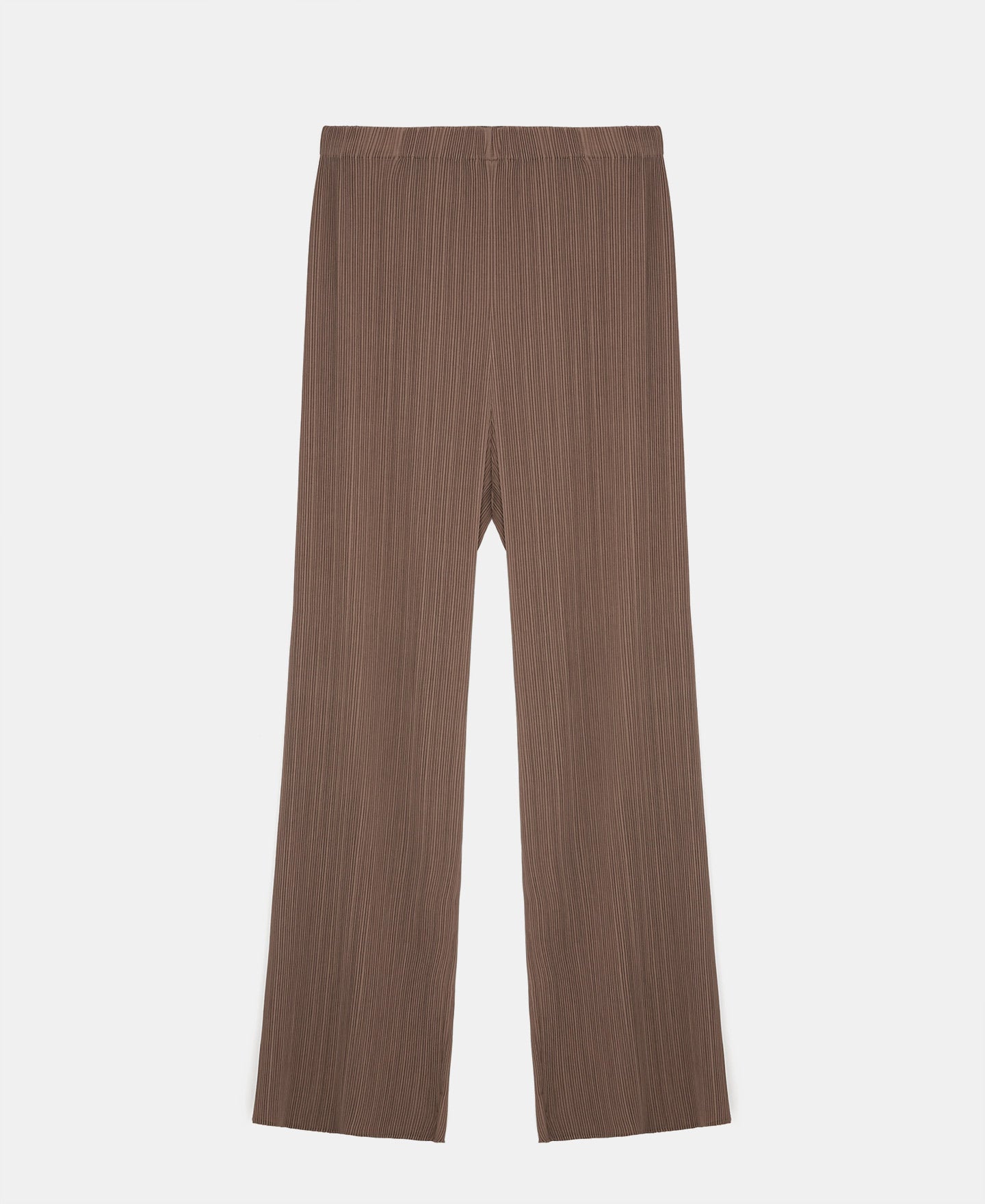 Taupe Straight Crinkle Pants