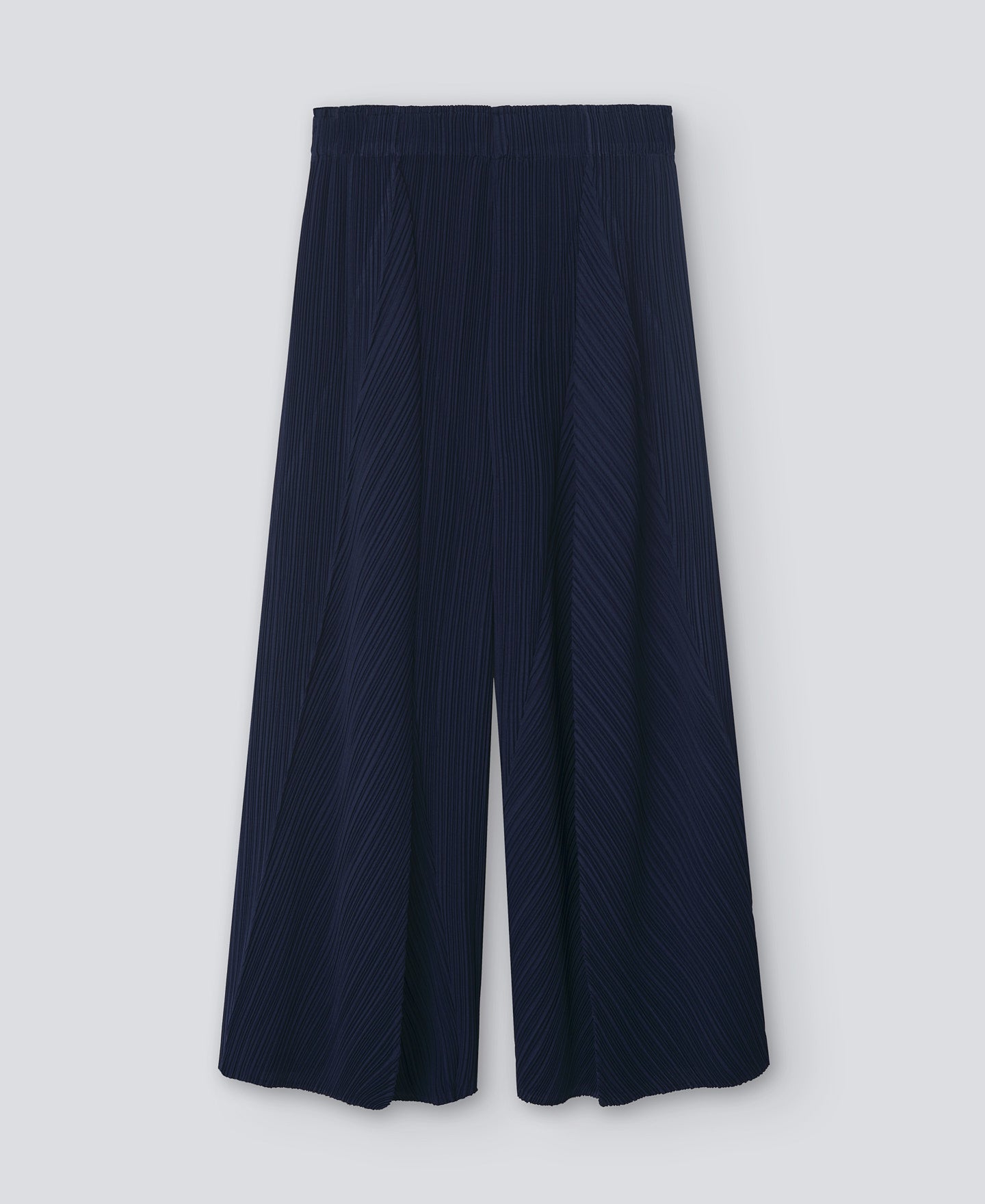 Navy Blue Crinkle Palazzo Trousers