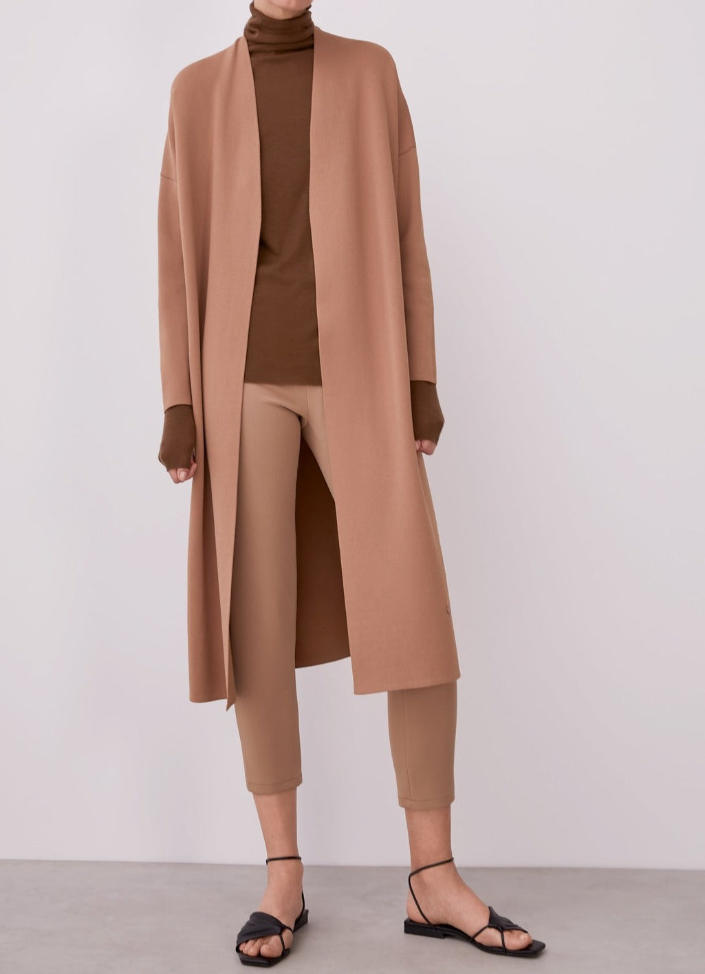 Camel Ankle Length Leggings With Elastic Waist