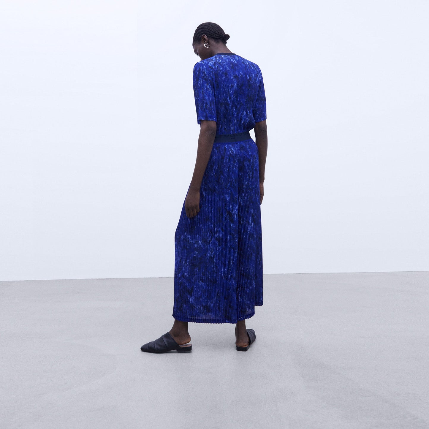 Crinkle Blue Print Pants