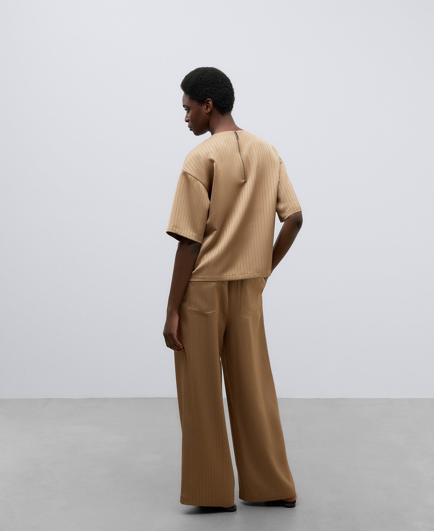 Taupe Browm Elasticated Waist Trousers