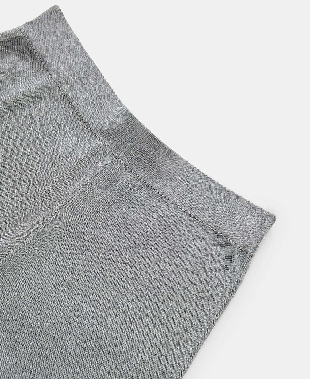 Grey Rubber Knit High Rise Pants