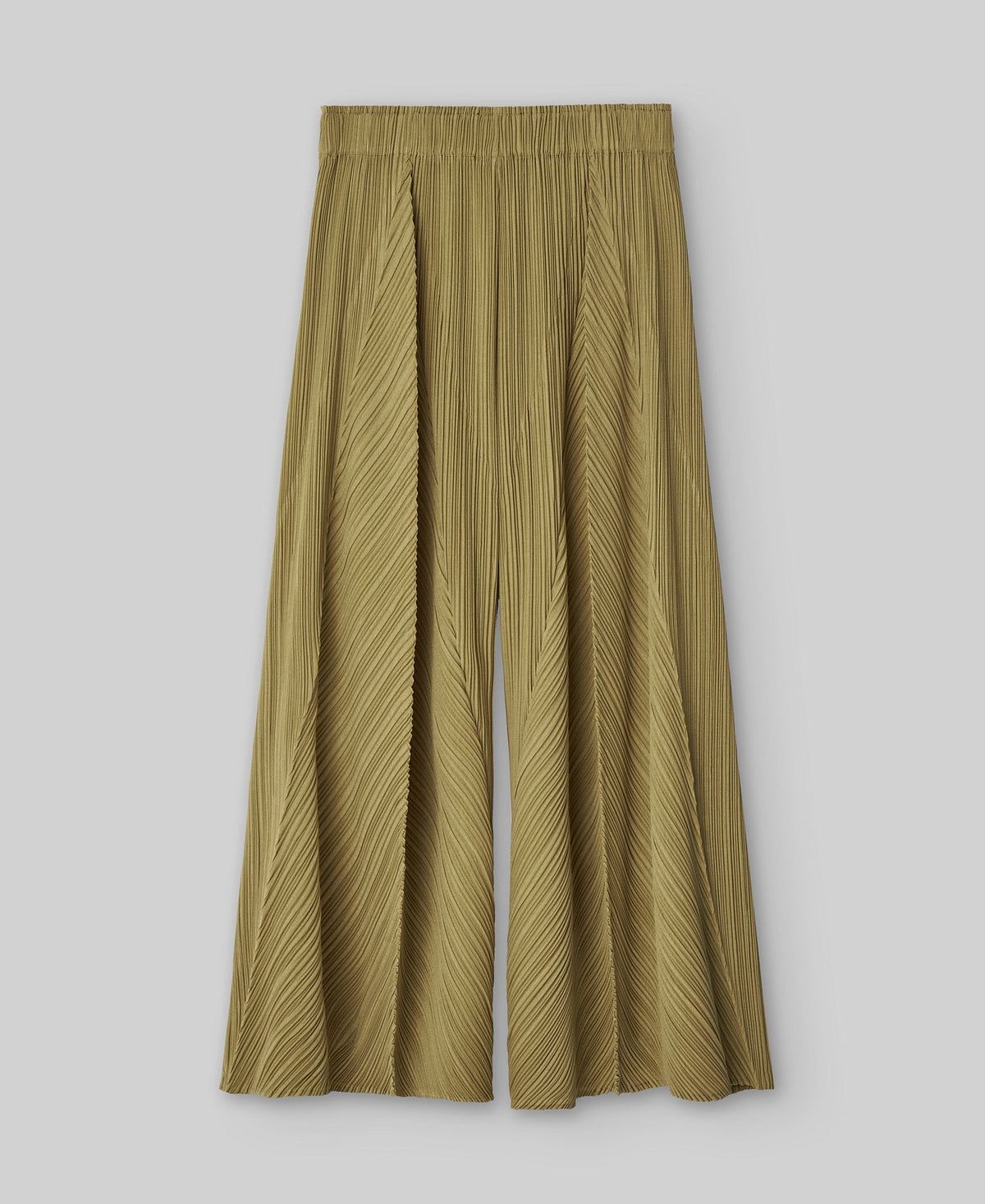 Crinkle palazzo trousers woman in olive green