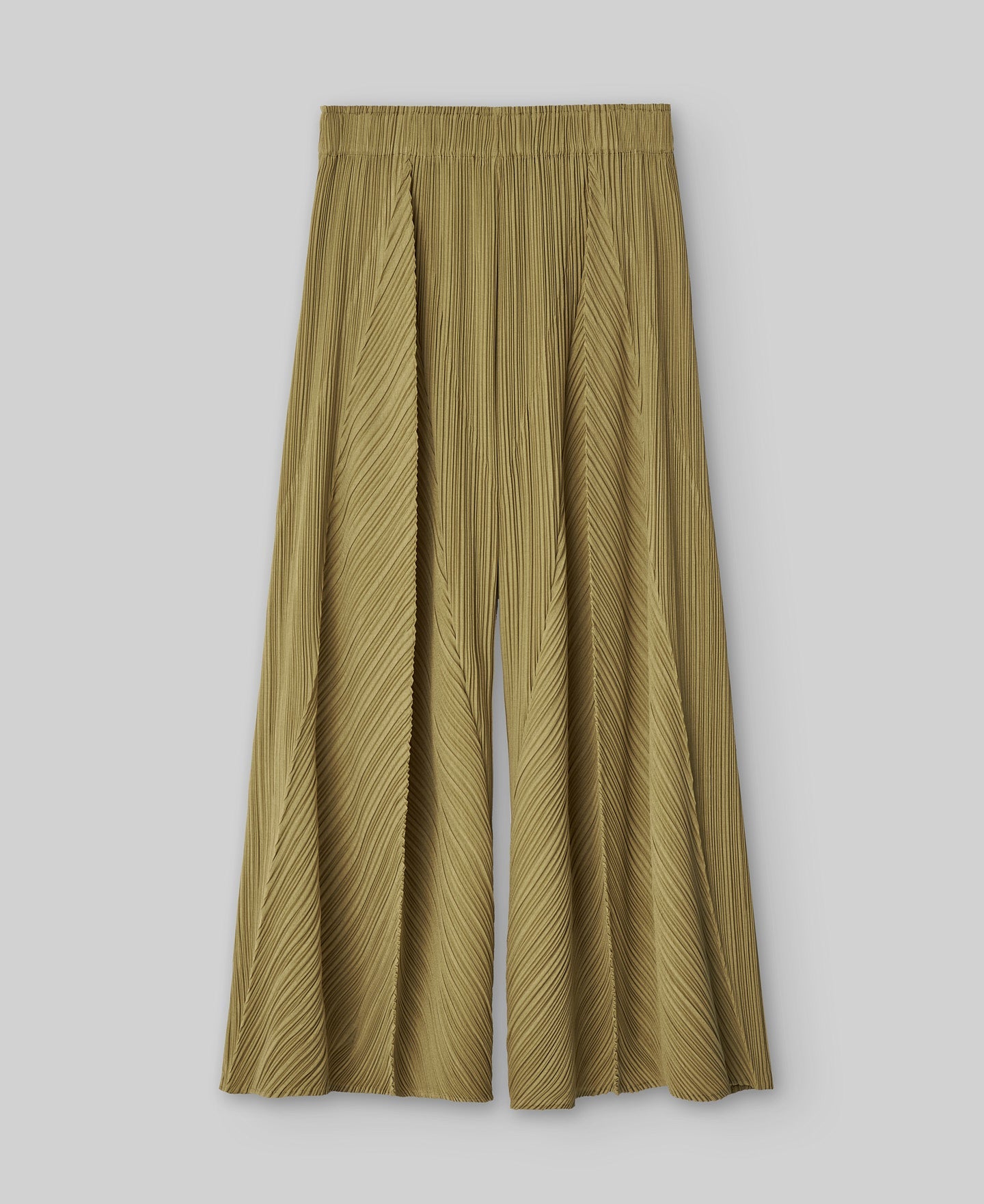 Crinkle palazzo trousers woman in olive green