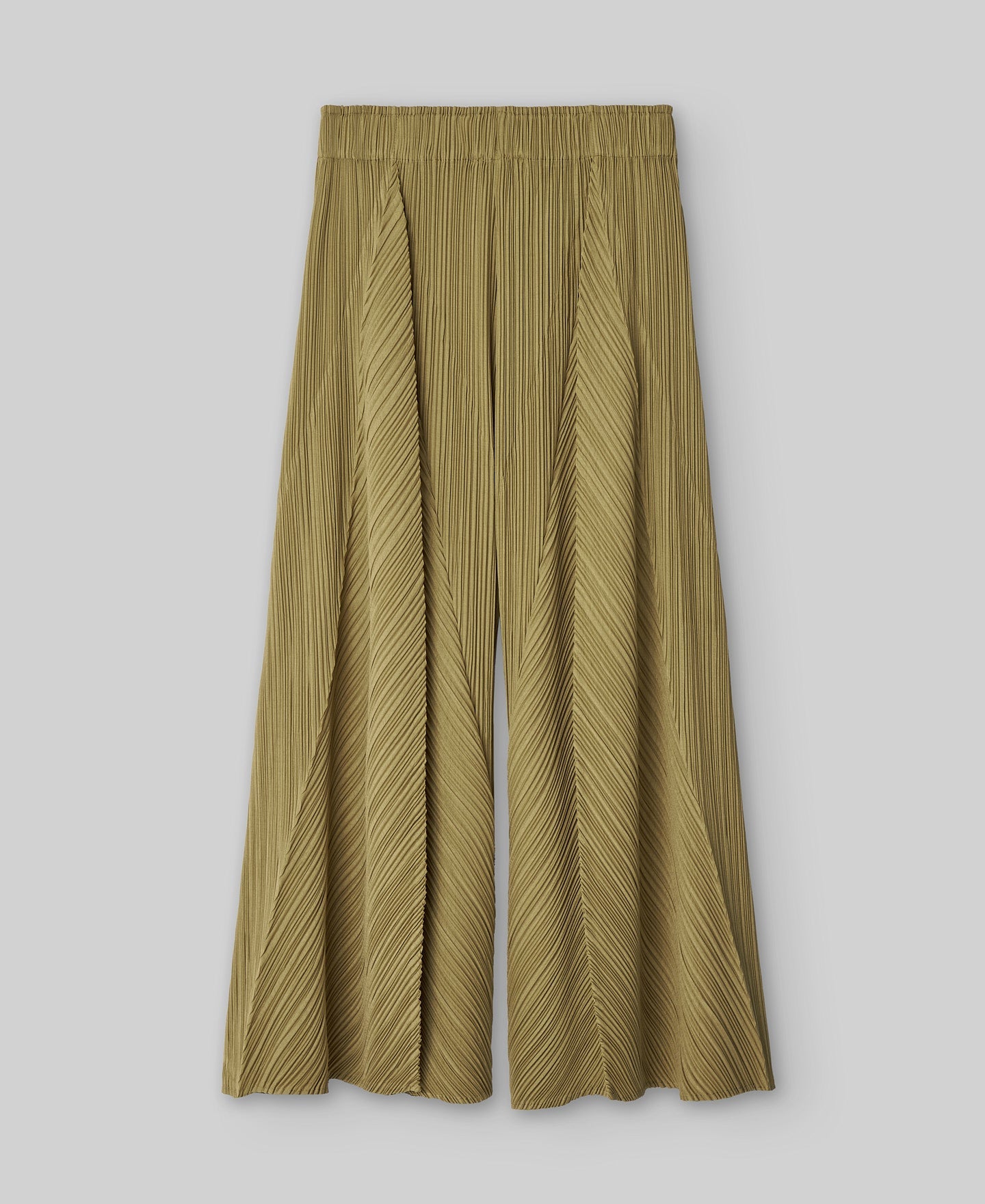 Crinkle palazzo trousers woman in olive green