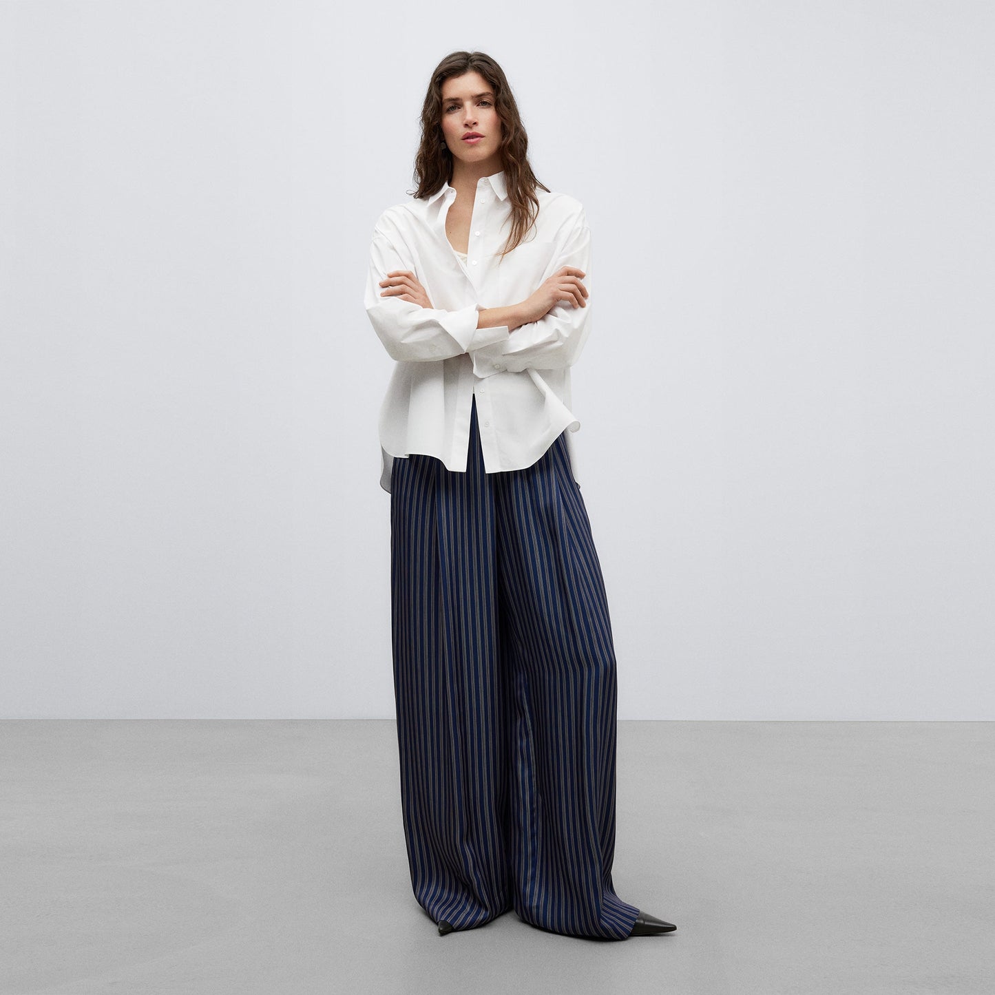Brown Stripe Viscose Pyjama Striped Trousers