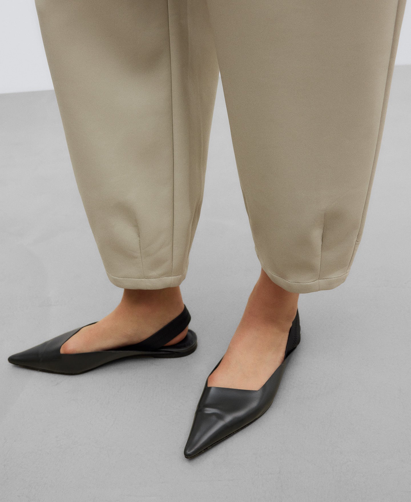 Taupe Beige Leather Non Leather Jogger