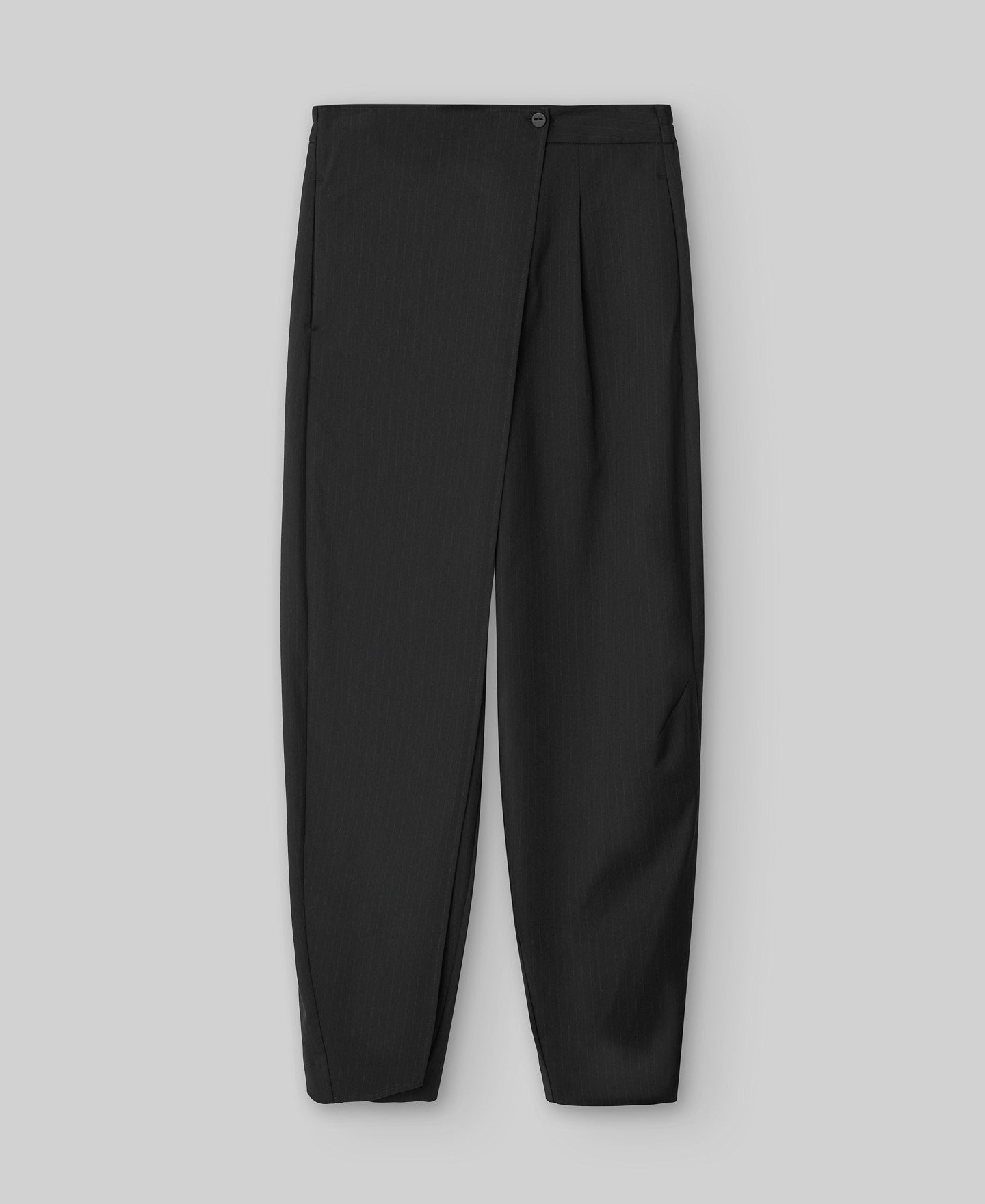 Cross-front trousers woman in navy blue/white