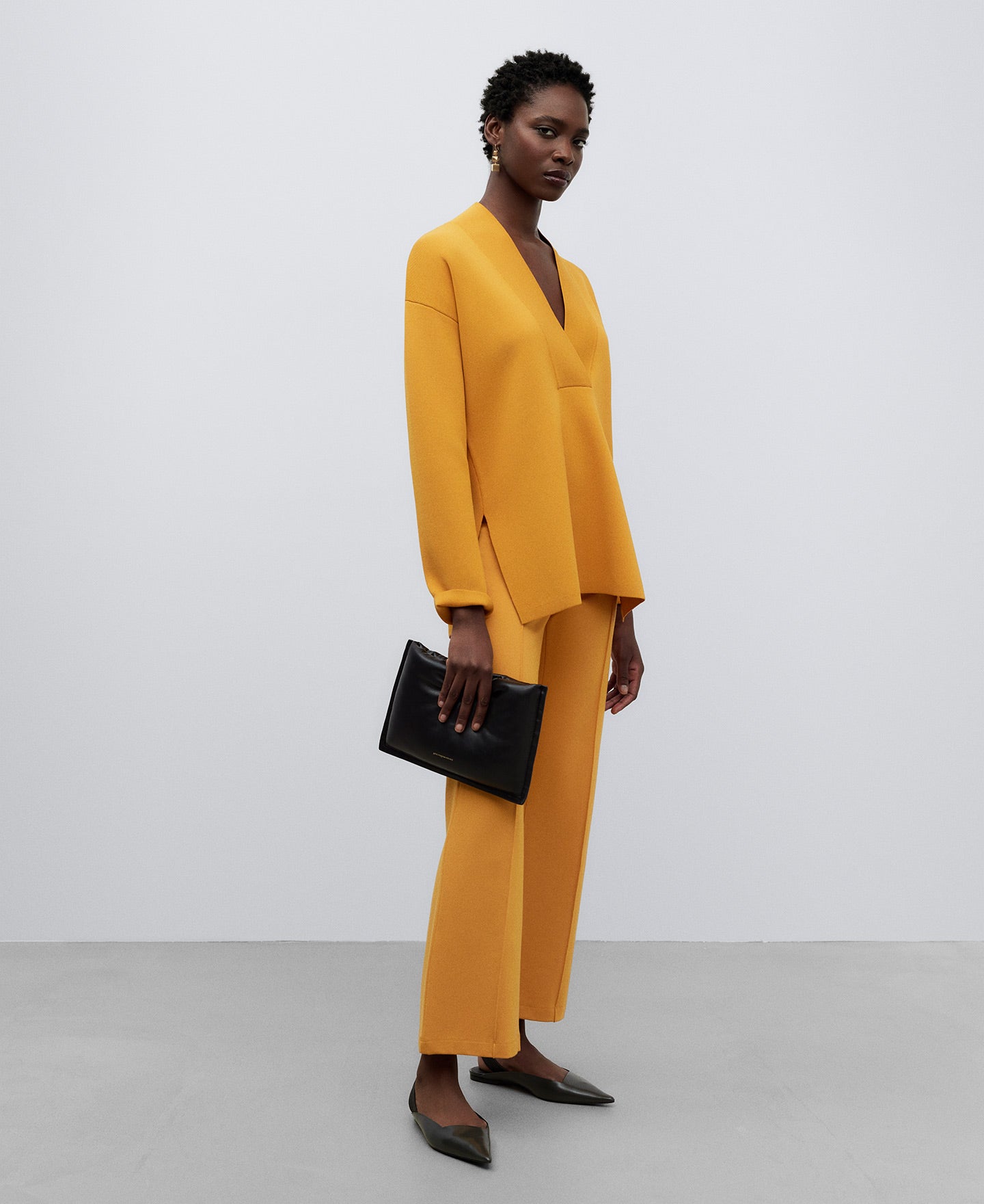 Orange Viscose Ankle Length Trousers