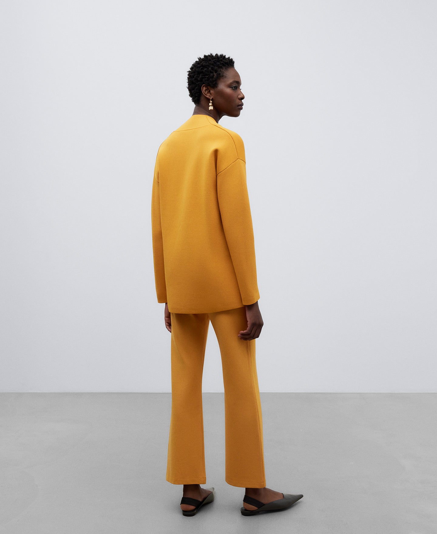 Orange Viscose Ankle Length Trousers