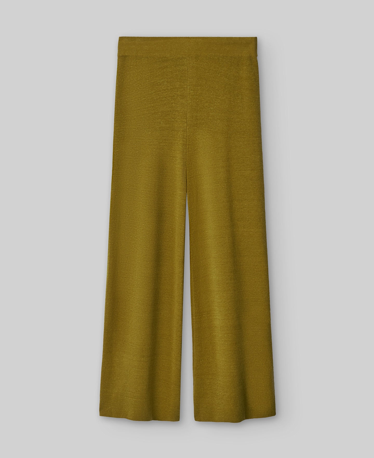 Knit linen trousers woman in green