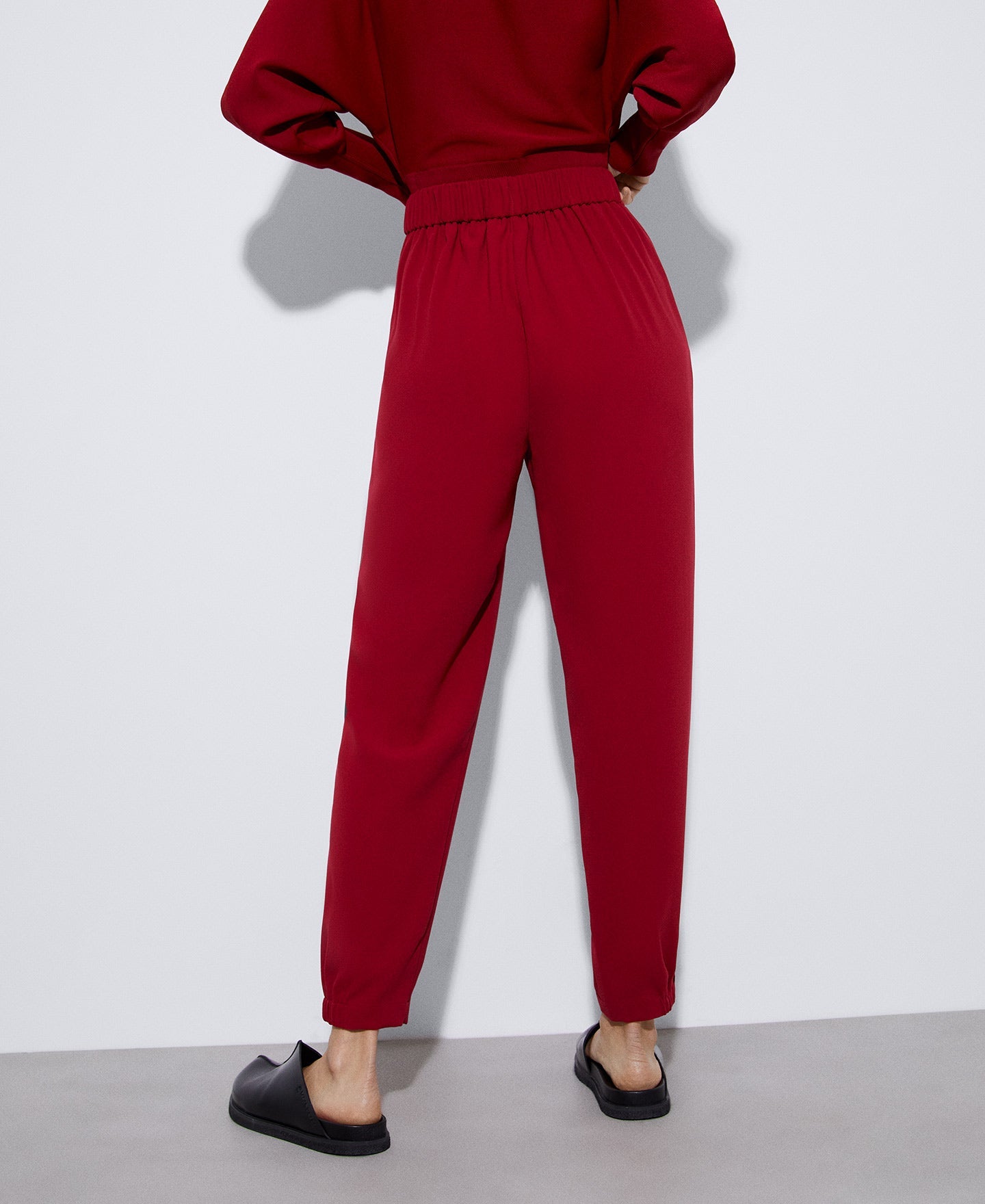 Red Recycled Polyester Jogger Trousers