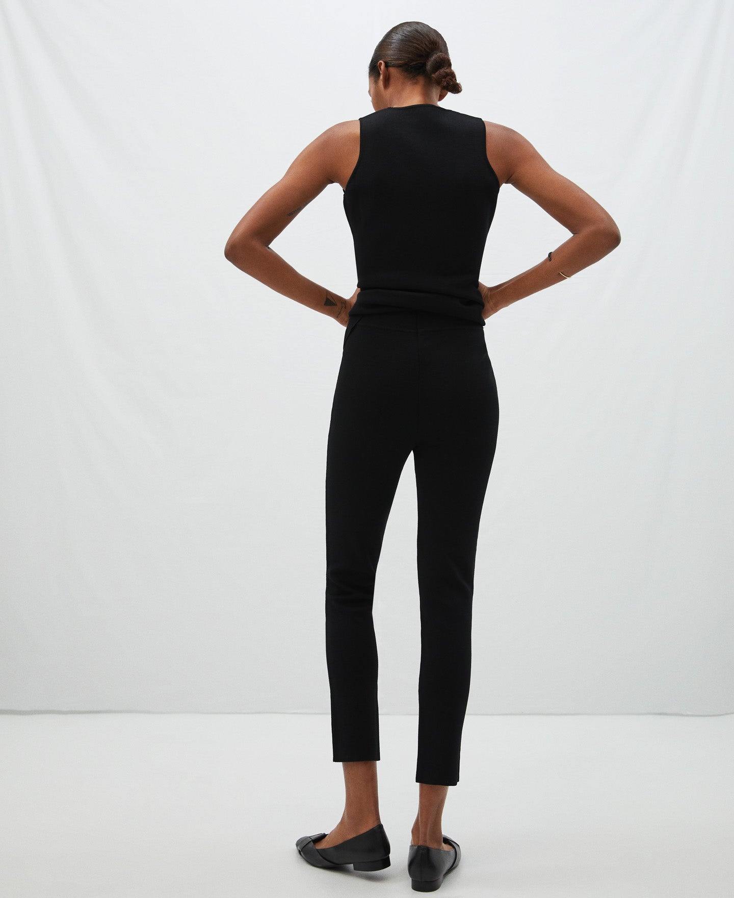 Black Slim Fit Joggers In Viscose