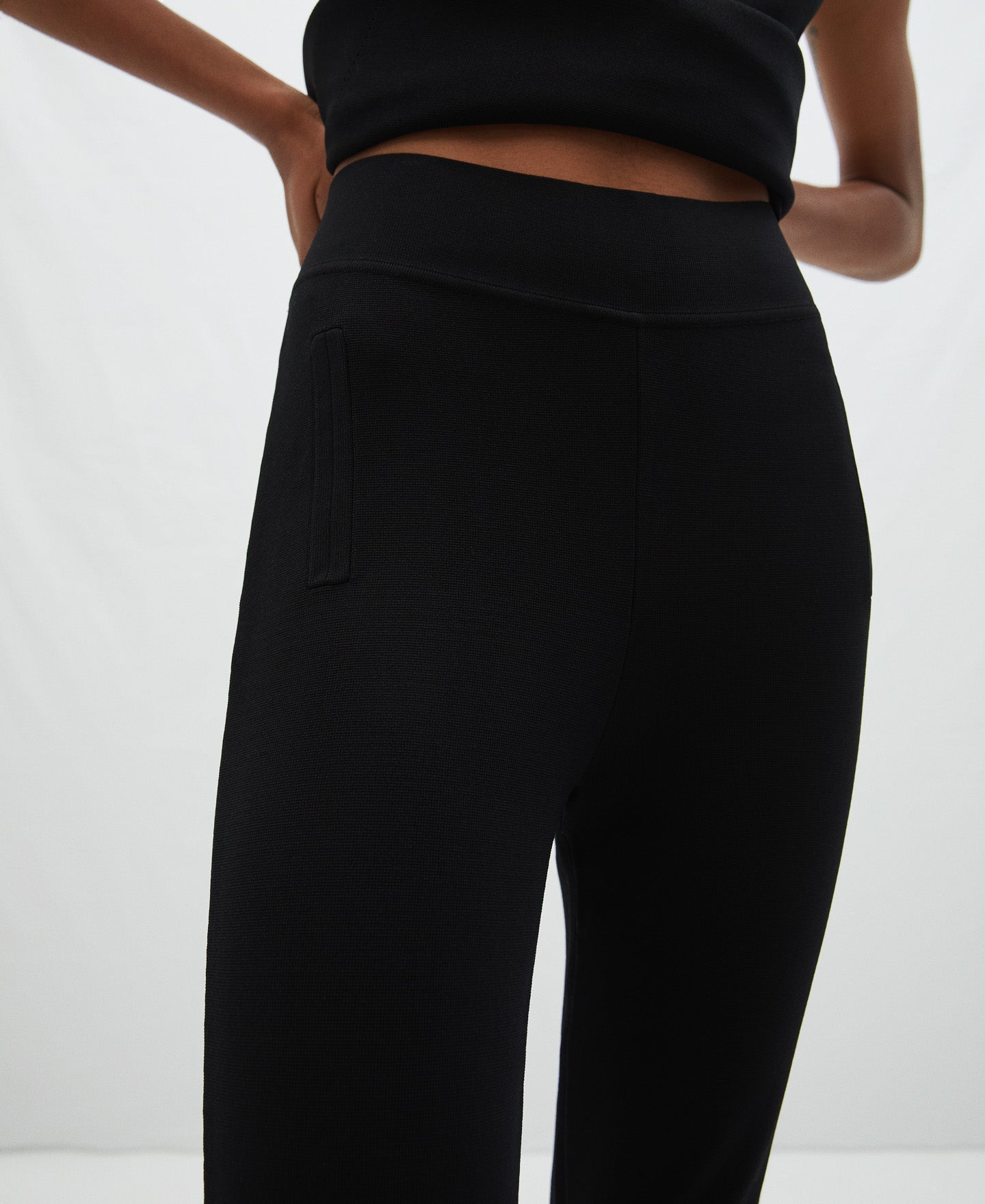 Black Slim Fit Joggers In Viscose