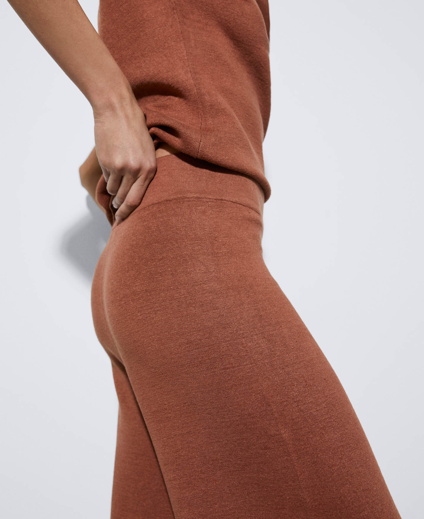 Red Russet Linen Culotte Trousers