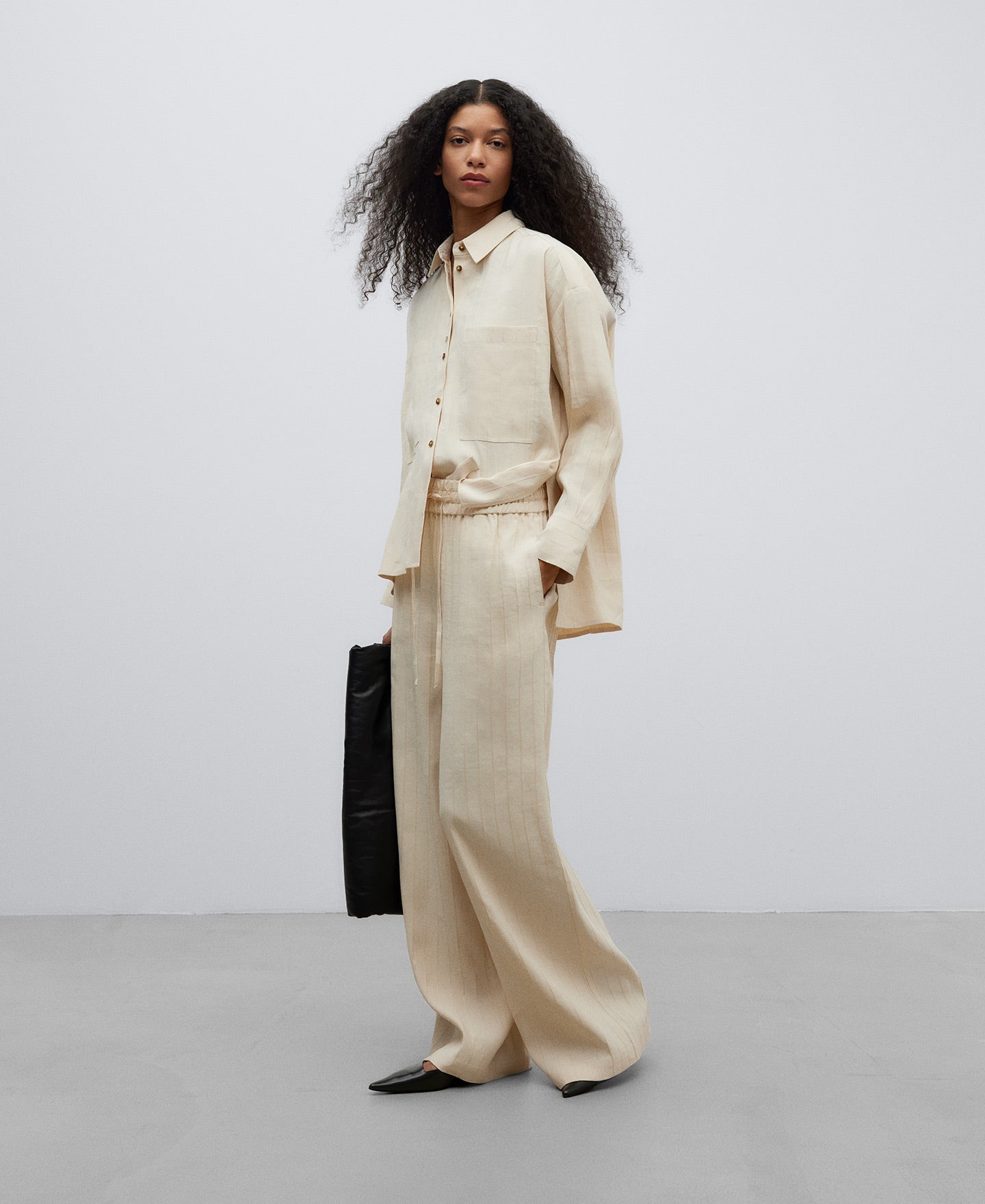 Light Cream Pyjama Striped Trousers