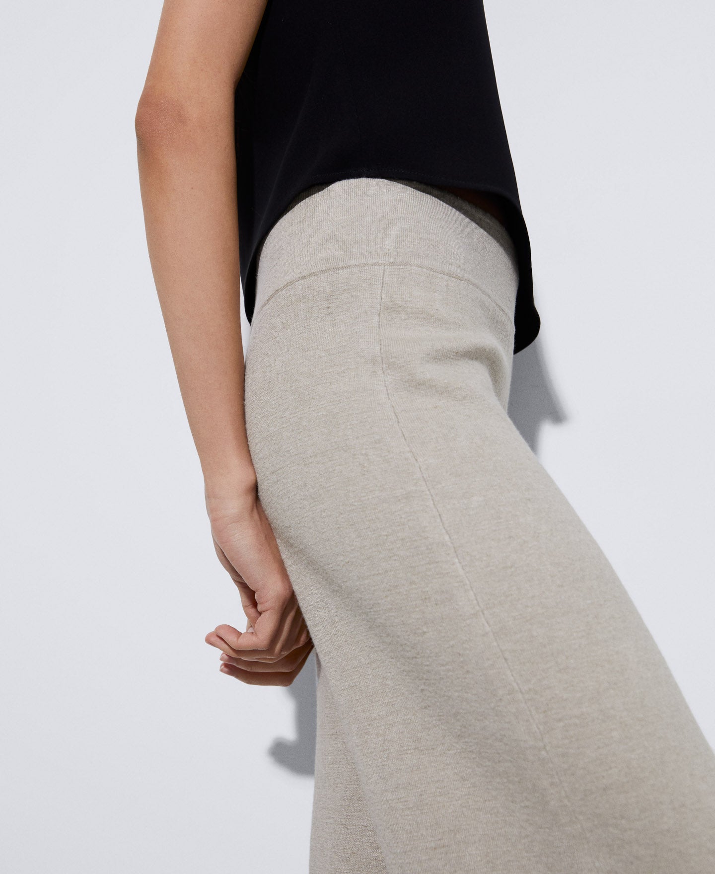 Stone/Ecru Baggy Linen Trousers