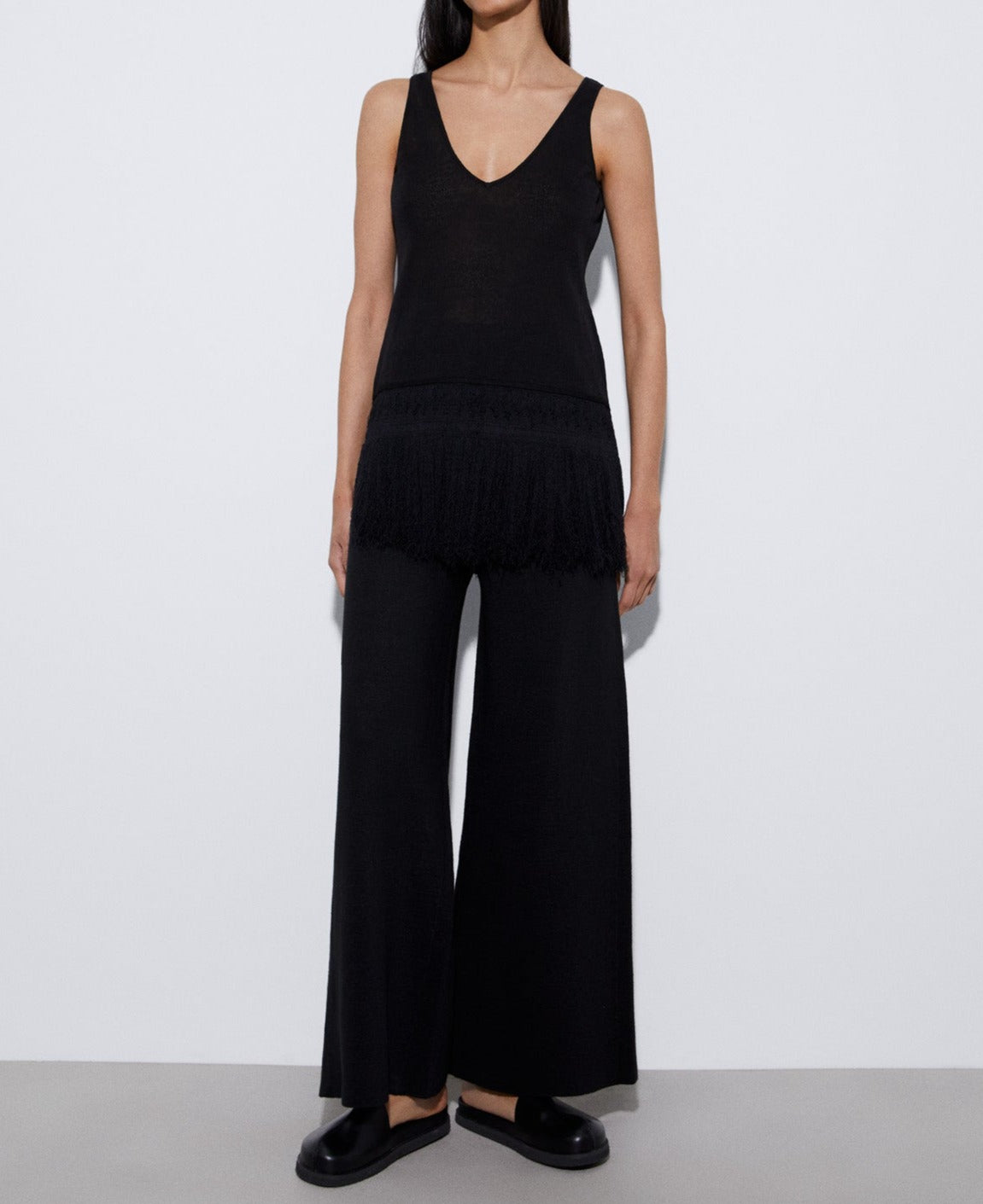 Black Baggy Linen Trousers