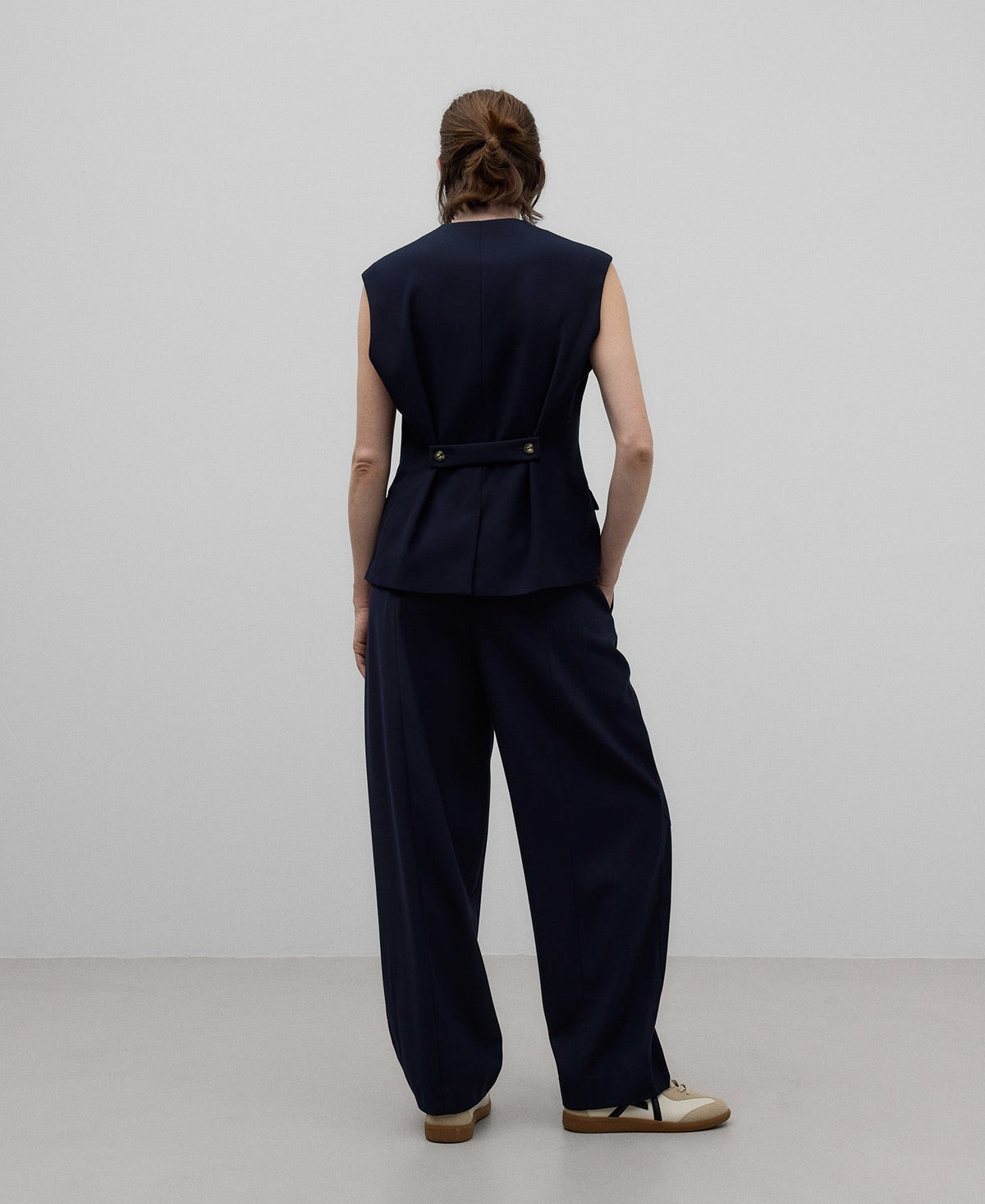 Navy blue trousers woman in navy blue